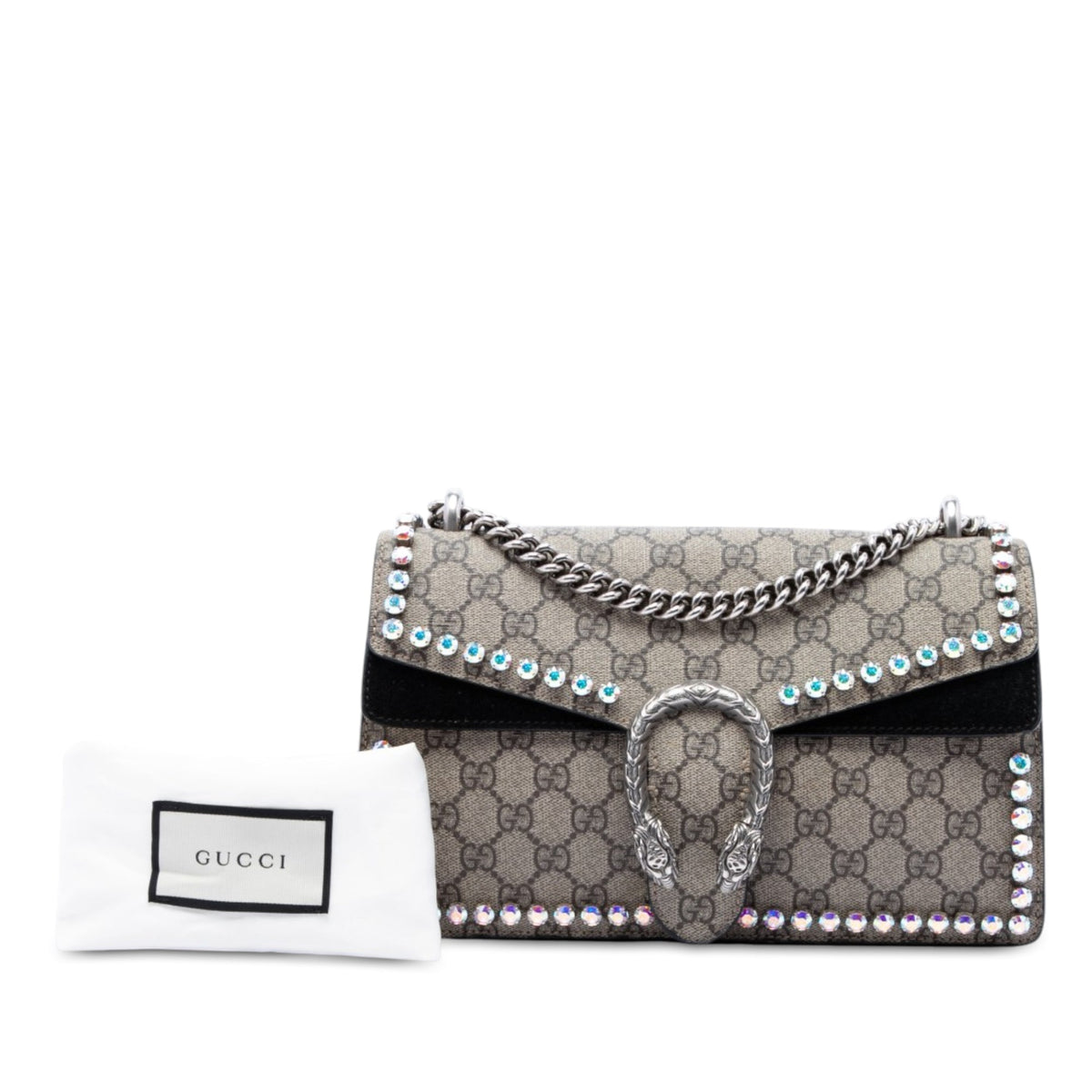 Gucci Medium GG Supreme Crystal Dionysus Shoulder Bag