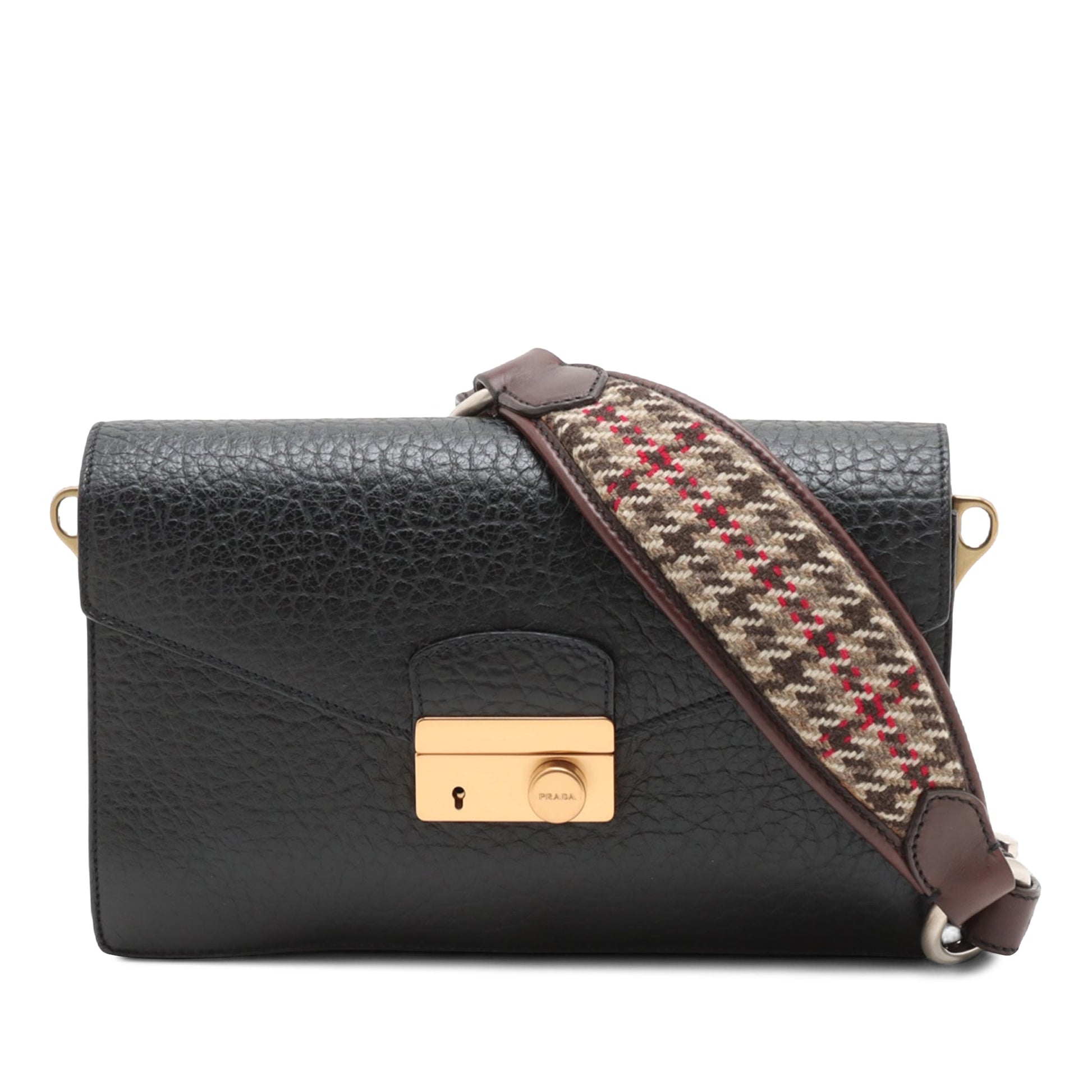 Prada Leather Sound Lock Shoulder Bag