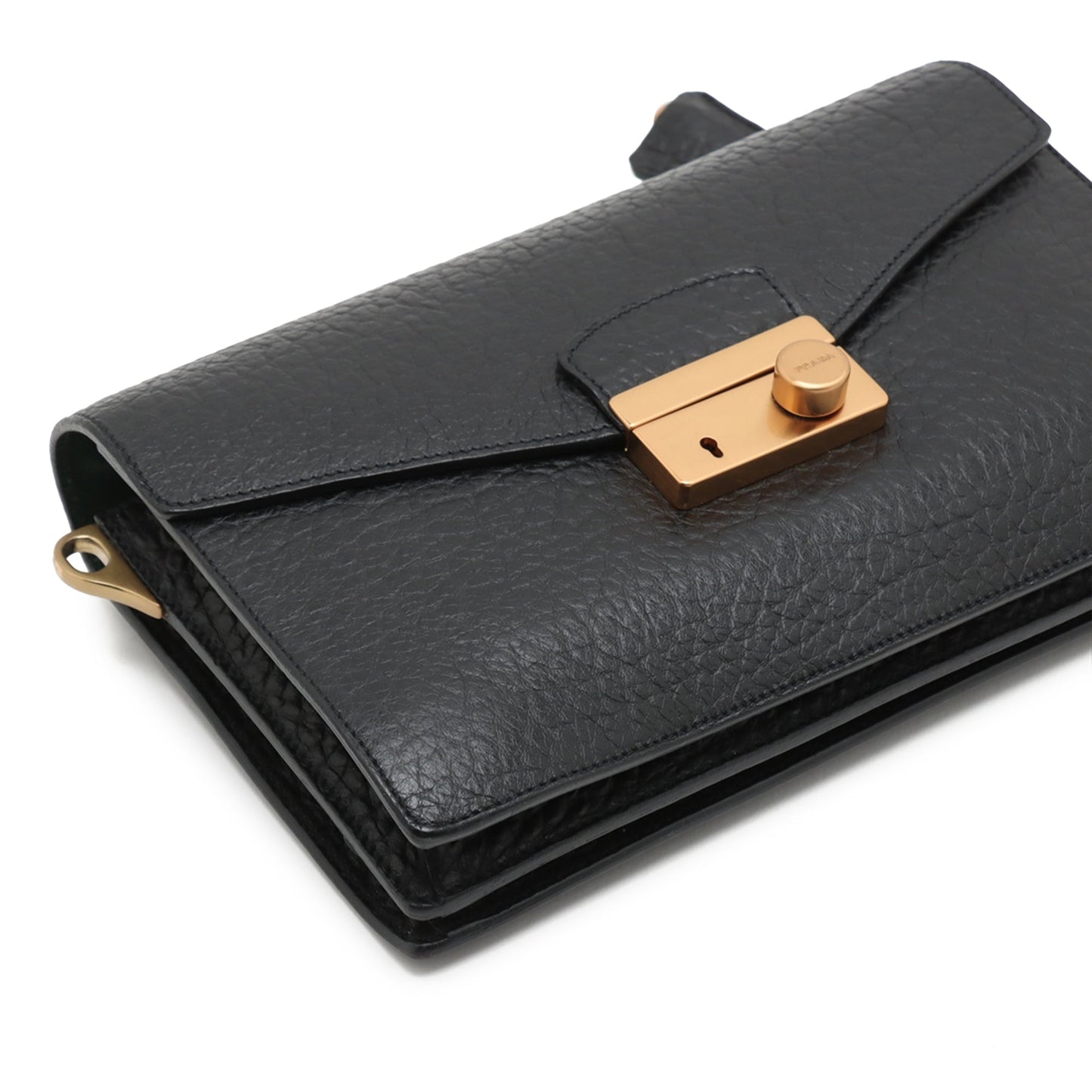 Prada Leather Sound Lock Shoulder Bag
