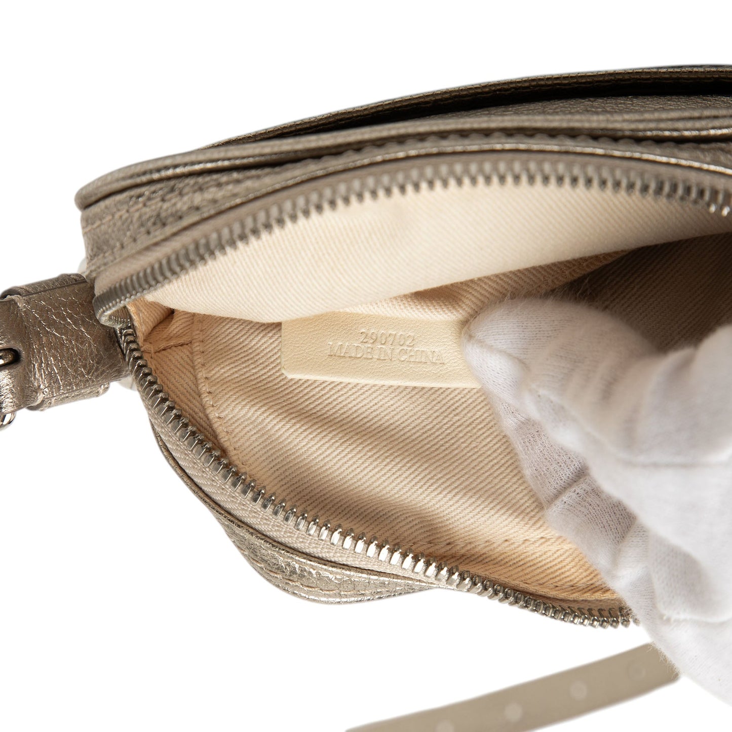 LOEWE Mini Metallic Goatskin Anagram Tassel Crossbody