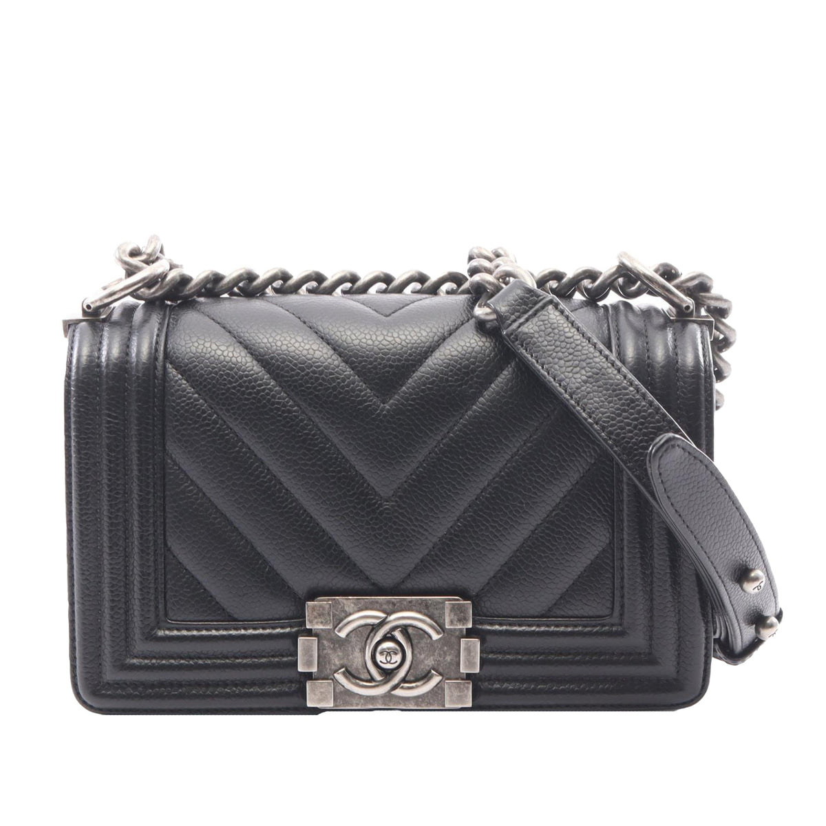 Chanel Small Chevron Caviar Boy Flap