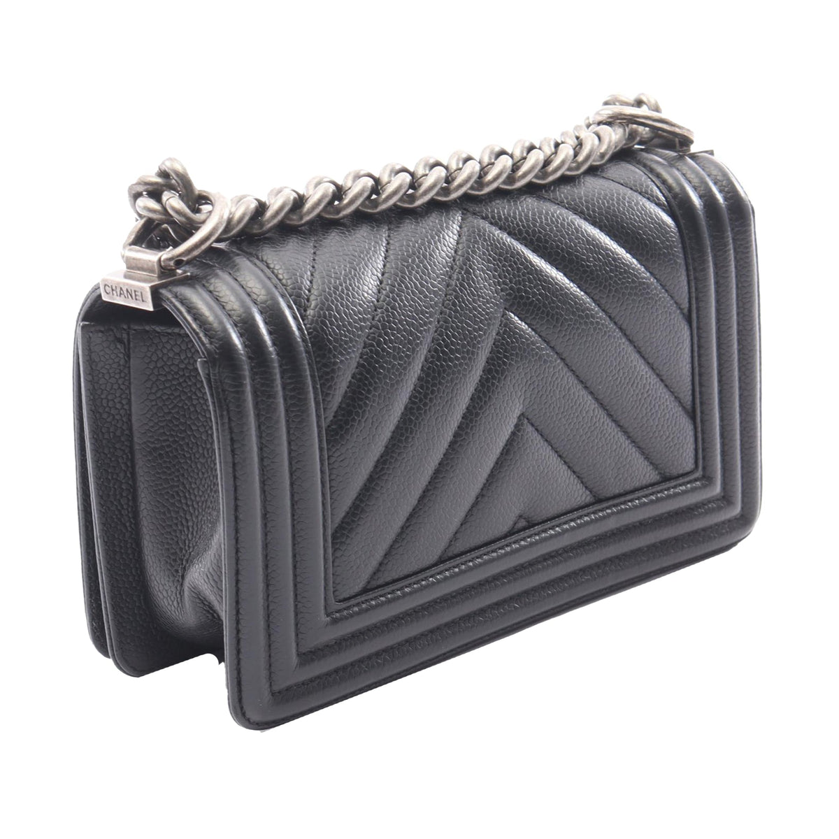 Chanel Small Chevron Caviar Boy Flap