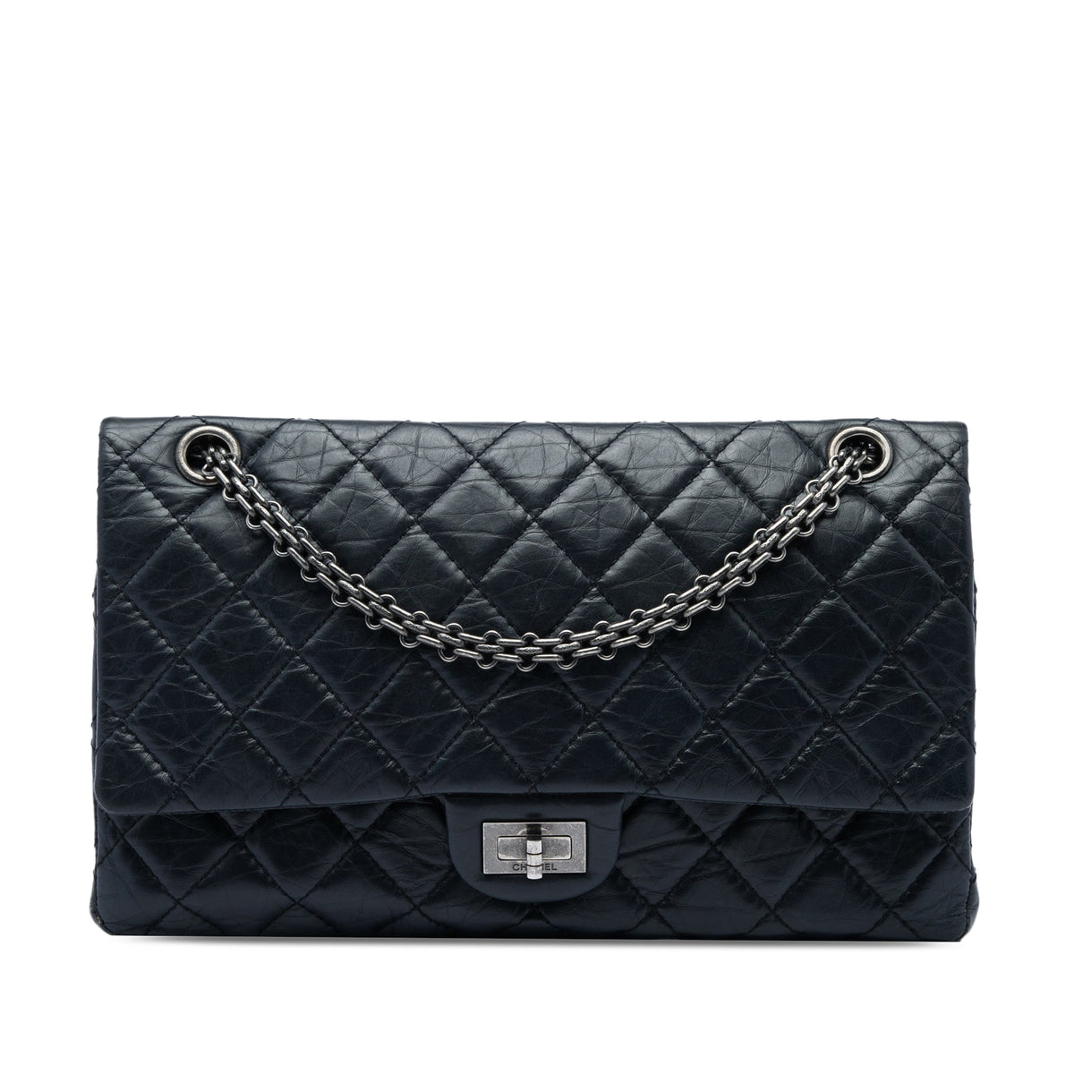 Chanel Quilted Aged Calfskin Reissue 2.55 Double Flap 226 — Black