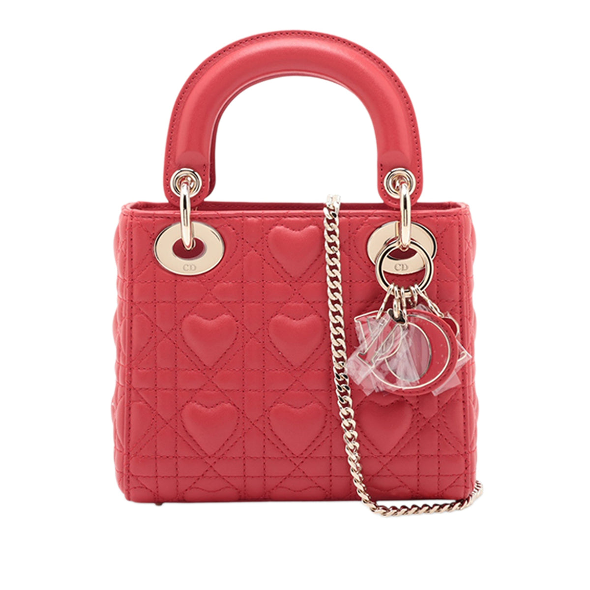 Dior DiorAmour Mini Lambskin Cannage Lady Dior — Red