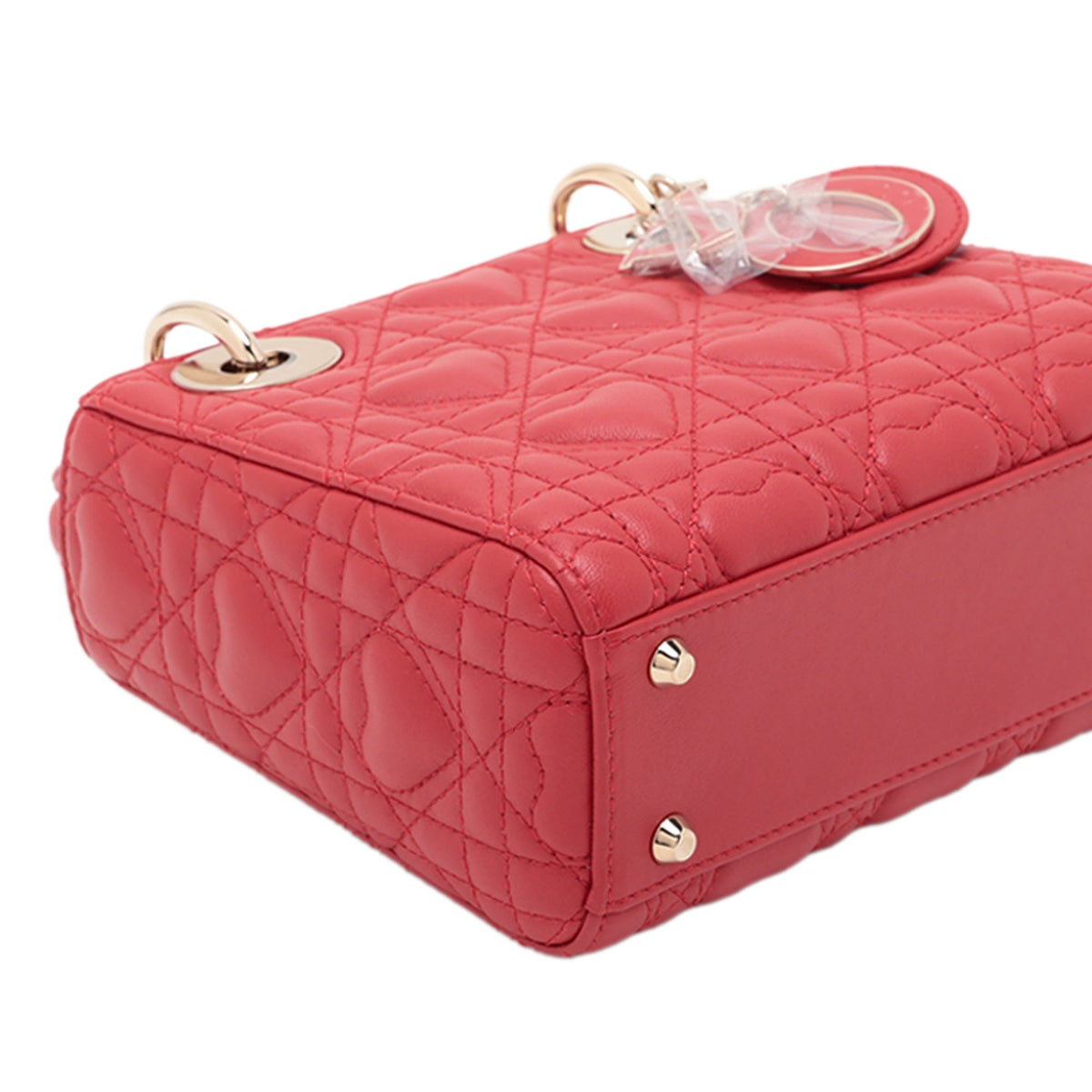 Dior DiorAmour Mini Lambskin Cannage Lady Dior — Red