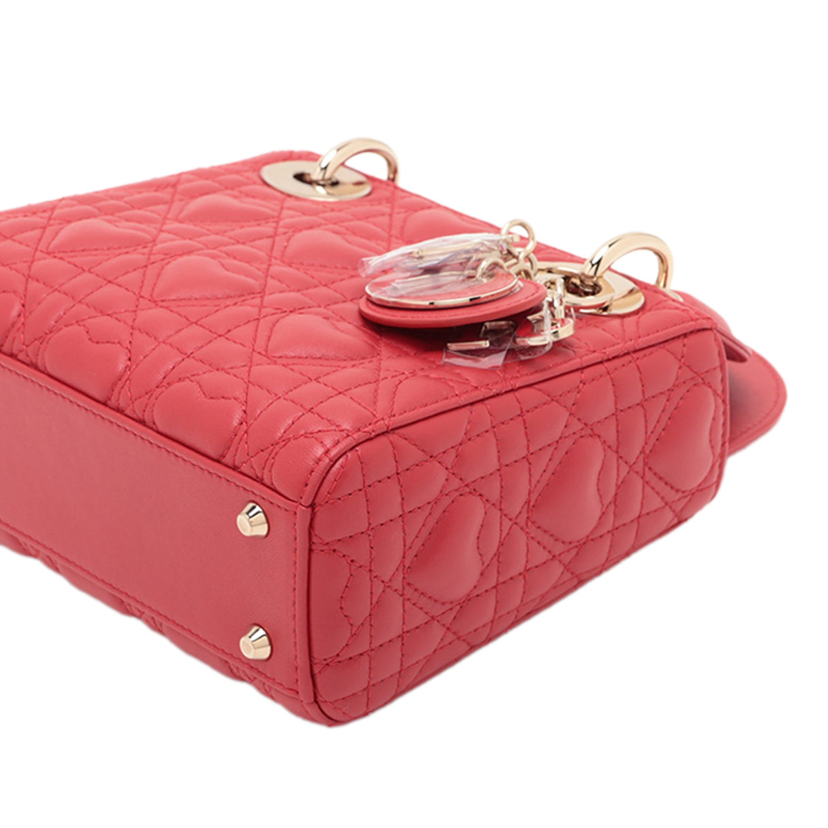 Dior DiorAmour Mini Lambskin Cannage Lady Dior — Red