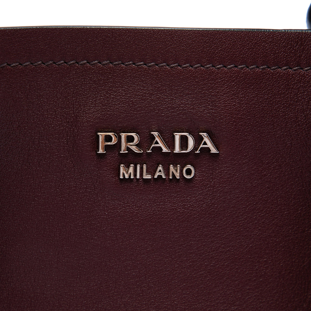 Prada Medium Bicolor City Calf Double Satchel — Red