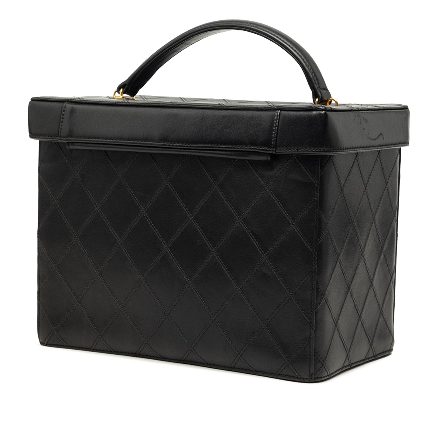 Chanel CC Quilted Lambskin Top Handle Vanity Case