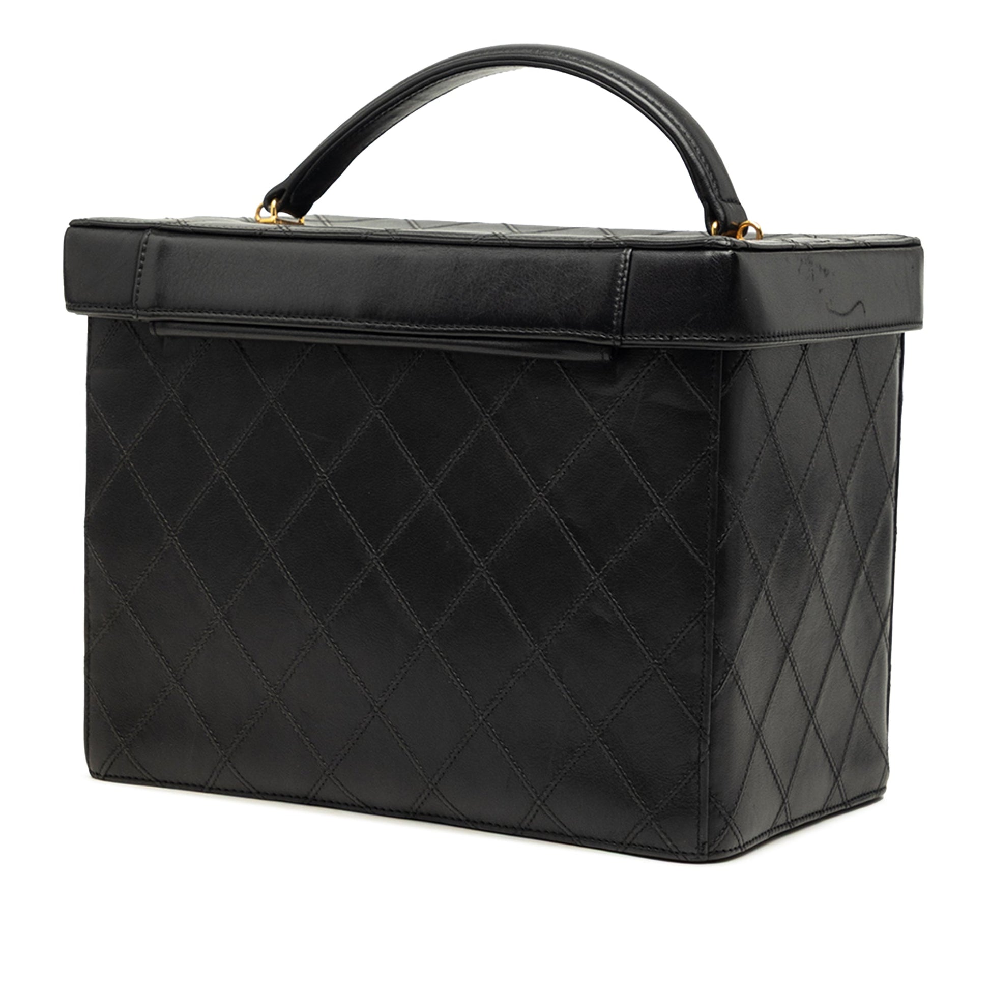 Chanel CC Quilted Lambskin Top Handle Vanity Case