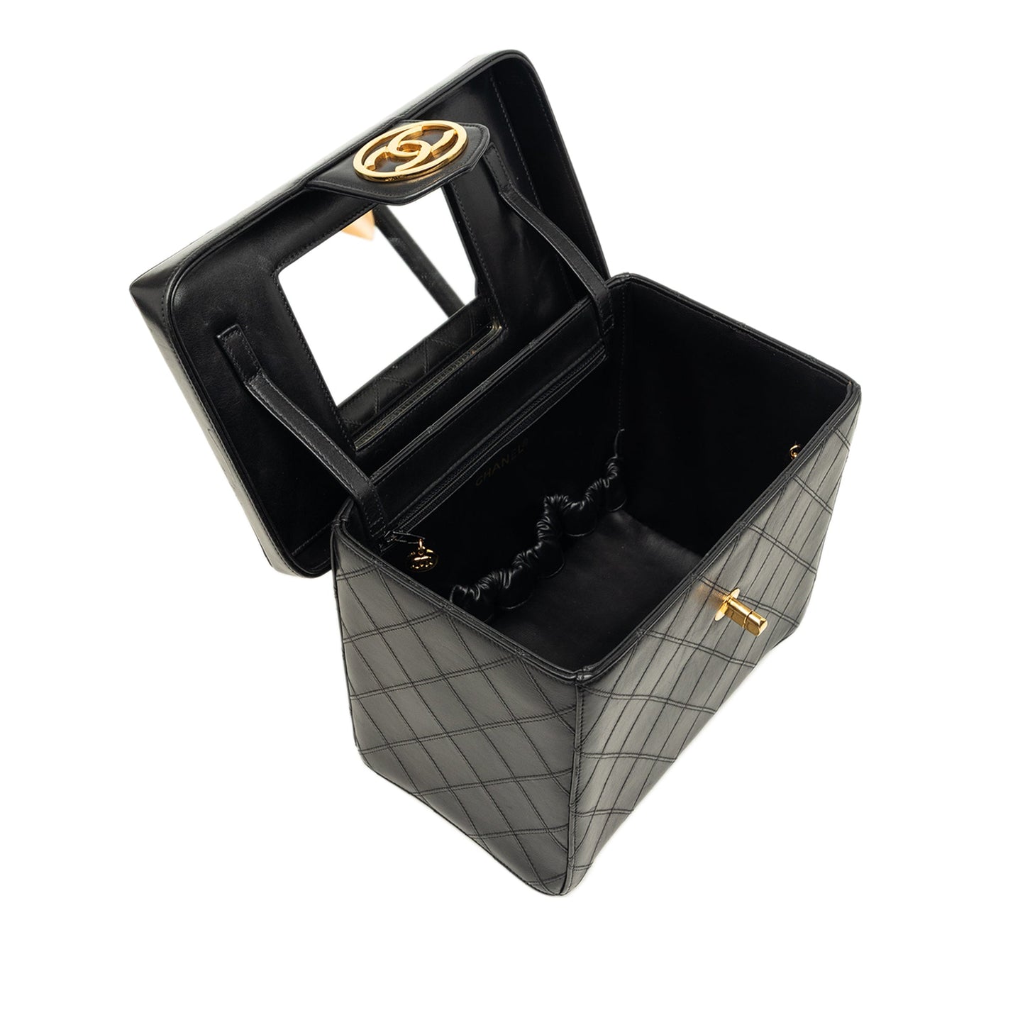 Chanel CC Quilted Lambskin Top Handle Vanity Case