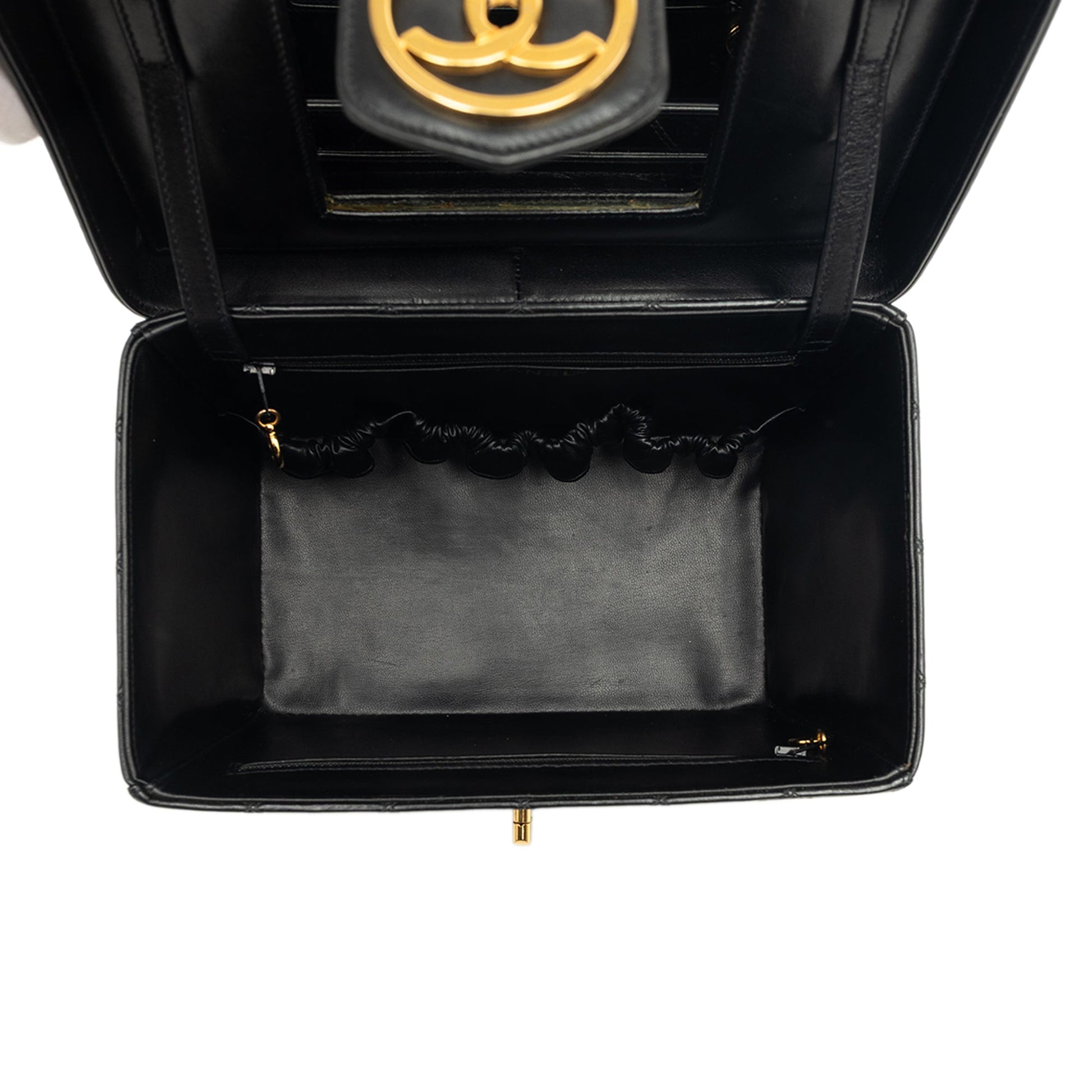 Chanel CC Quilted Lambskin Top Handle Vanity Case