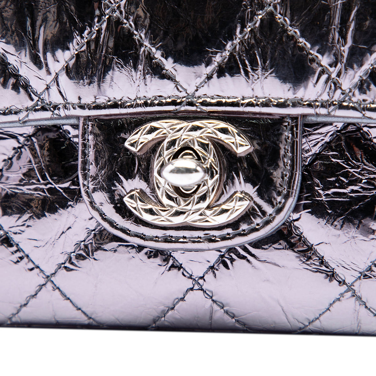 Chanel Mini Quilted Metallic Calfskin Ring Top Handle Flap