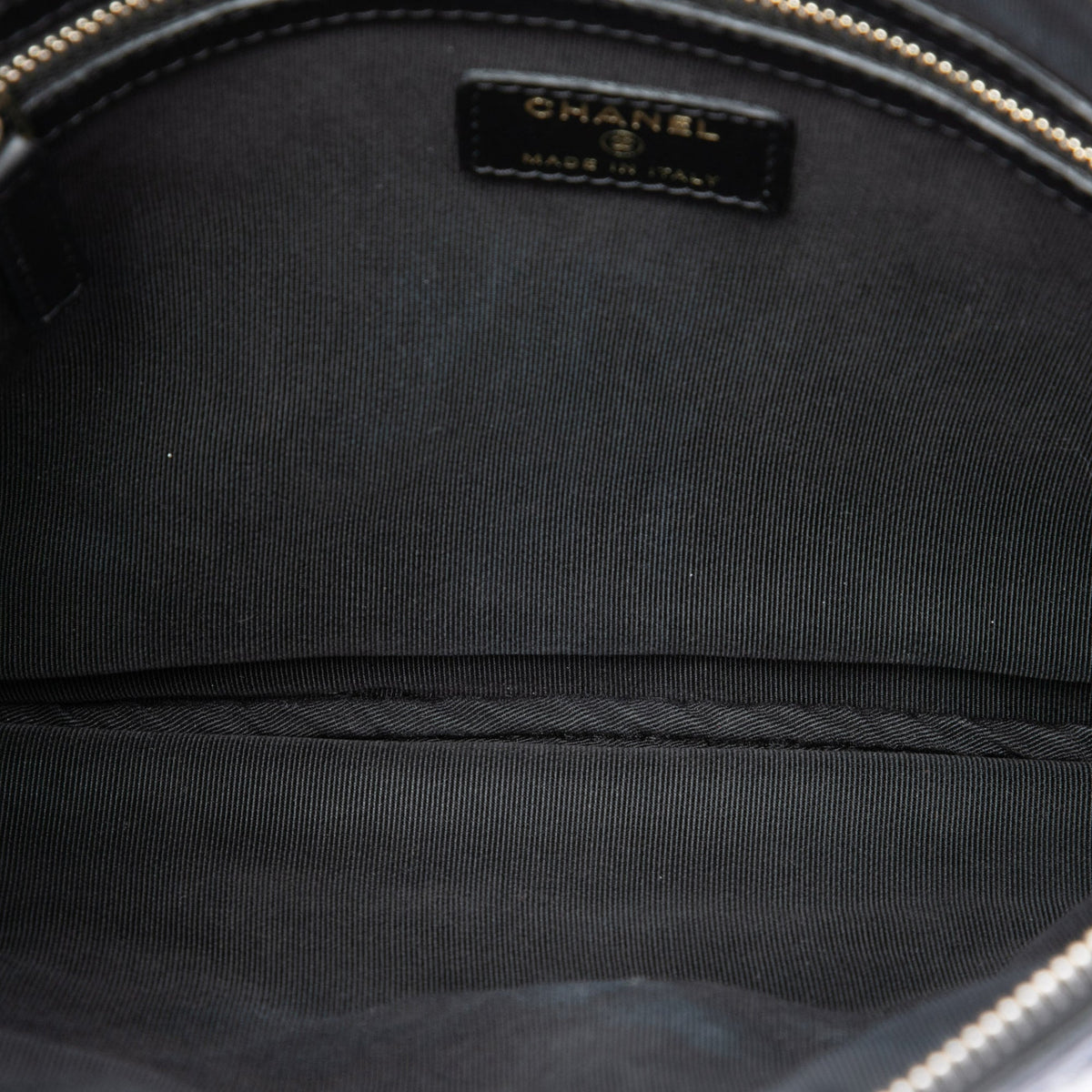 Chanel Medium Quilted Caviar Boy O Case Clutch — Black
