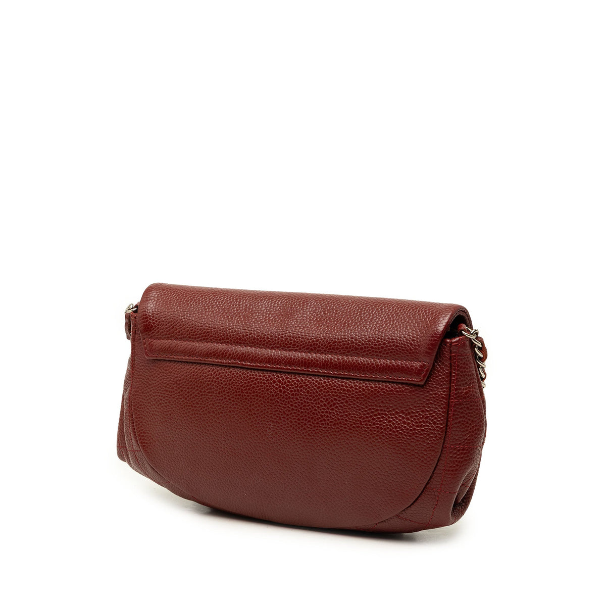 Chanel CC Caviar Half Moon Wallet on Chain — Red