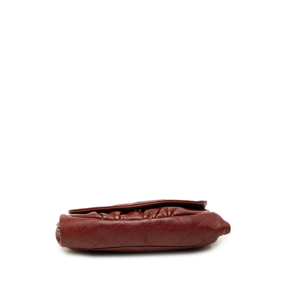 Chanel CC Caviar Half Moon Wallet on Chain — Red