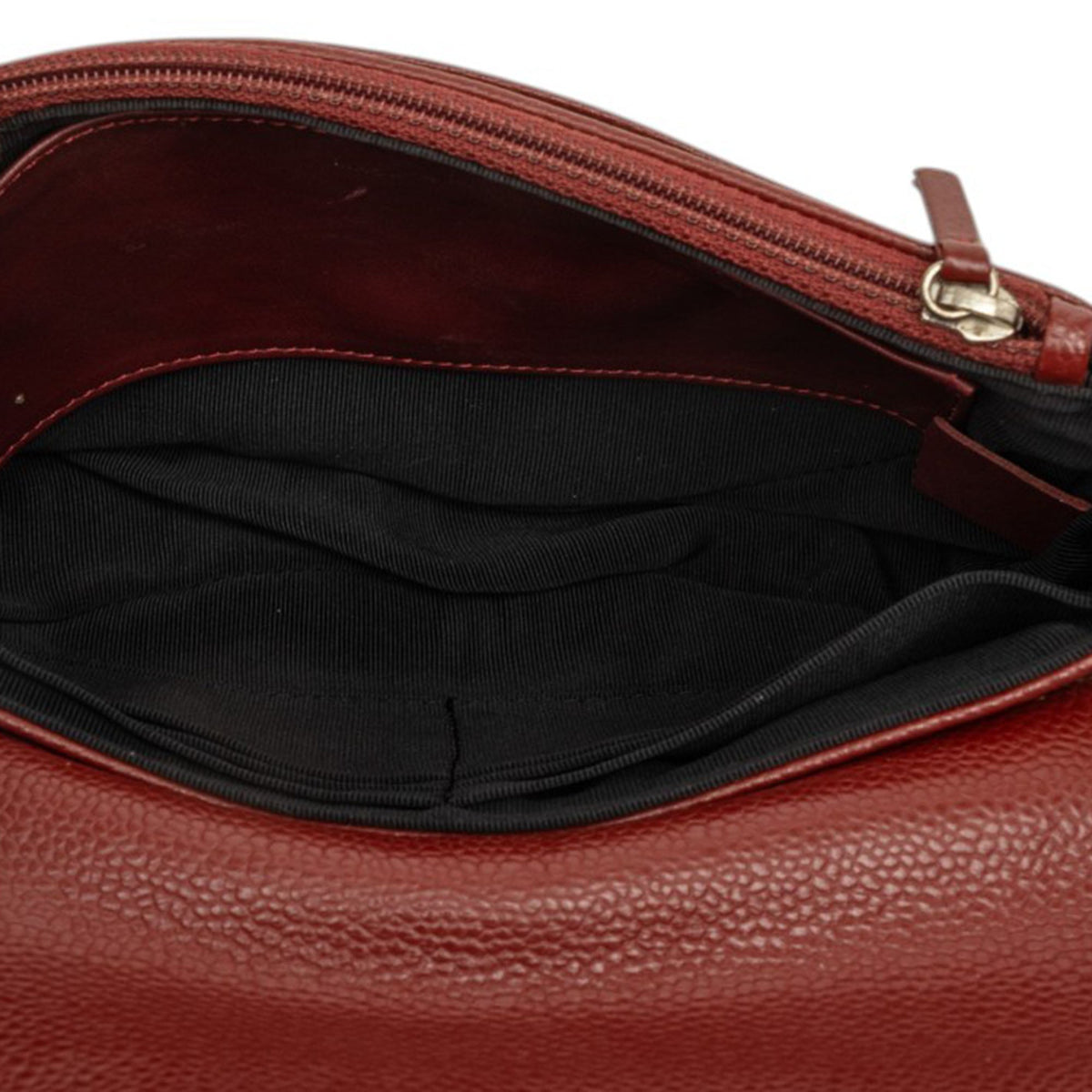 Chanel CC Caviar Half Moon Wallet on Chain — Red