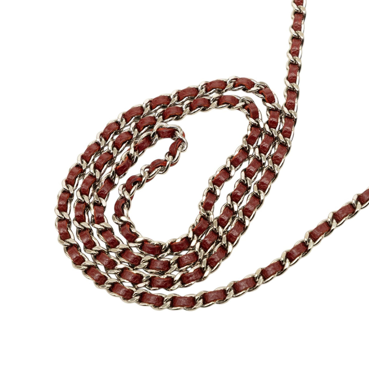 Chanel CC Caviar Half Moon Wallet on Chain — Red