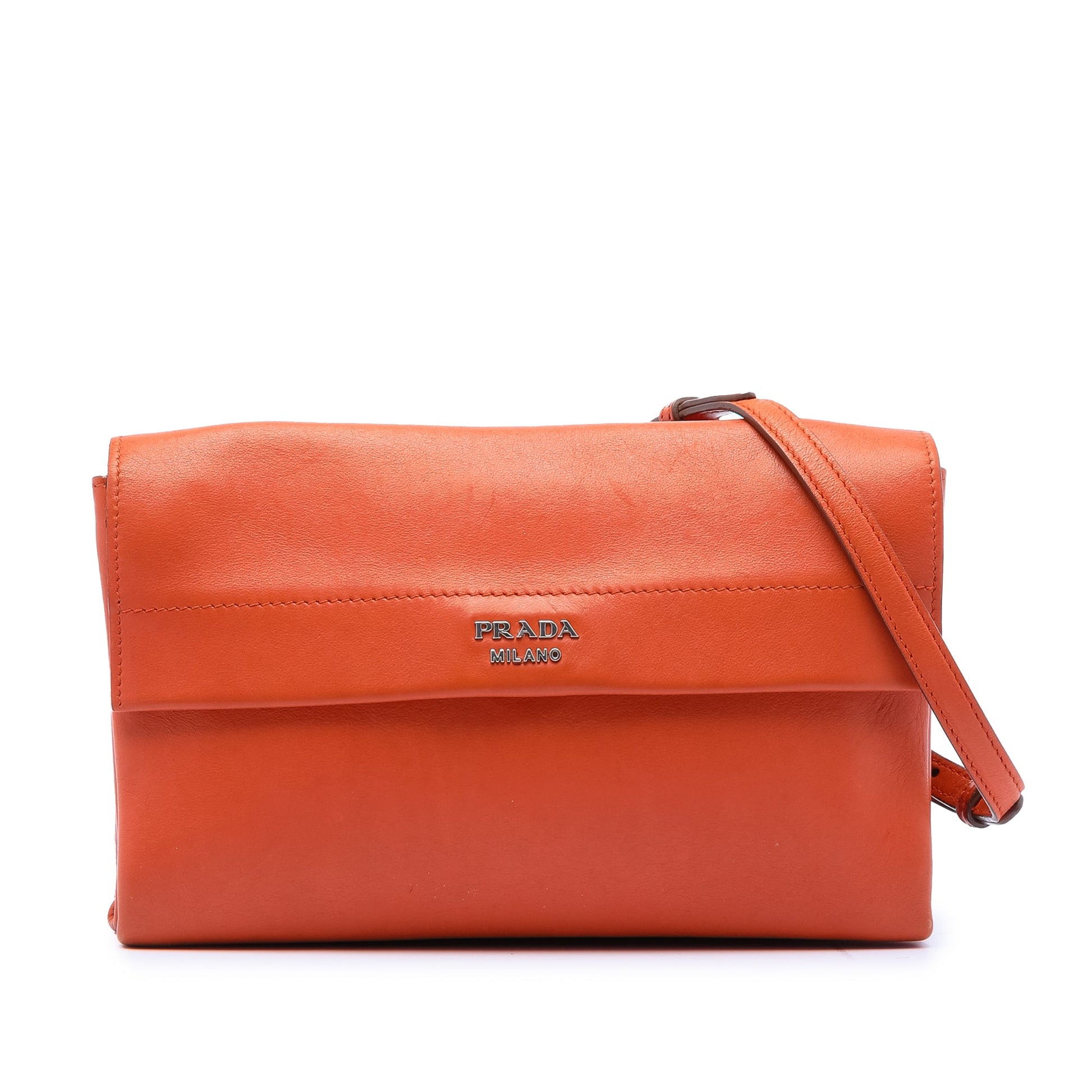Prada Soft Calf Double Turnlock Crossbody