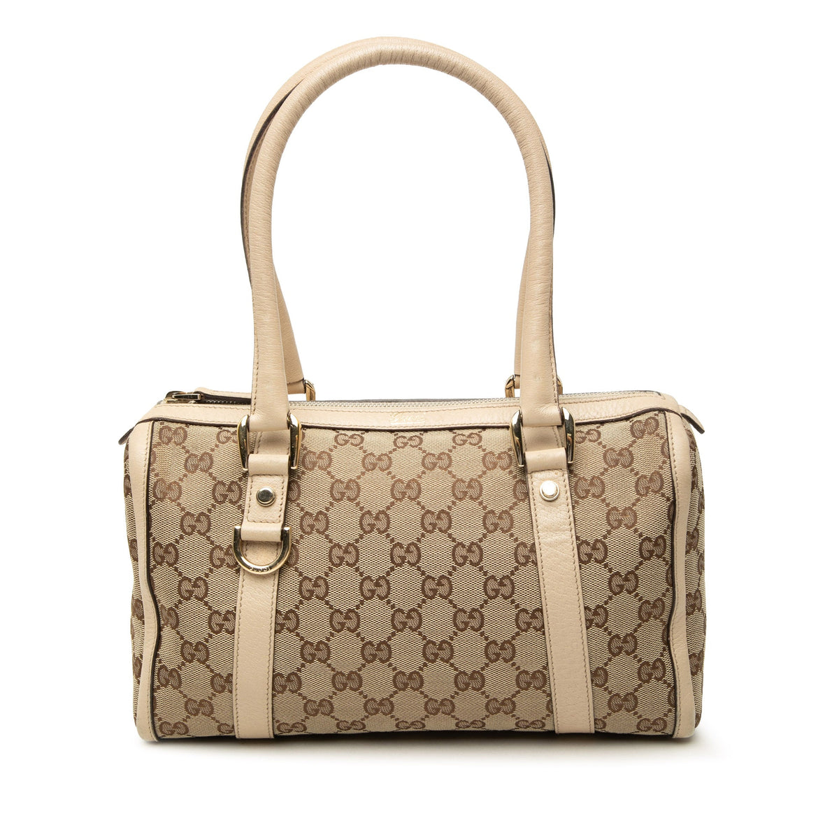 Gucci GG Canvas Abbey D Ring Boston Bag — Beige
