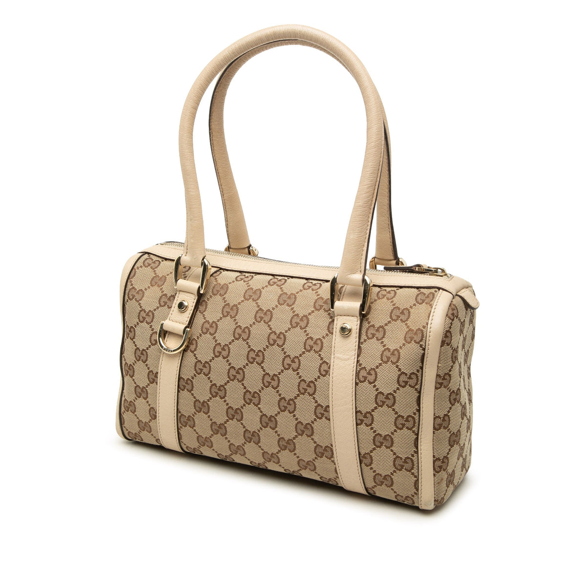 Gucci GG Canvas Abbey D Ring Boston Bag — Beige