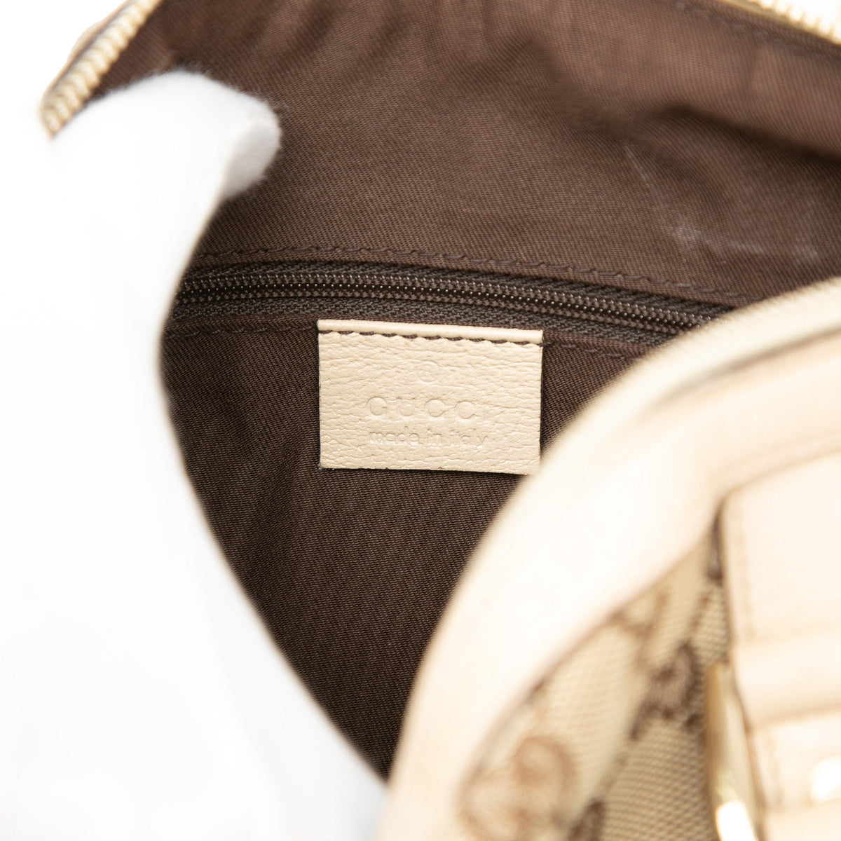 Gucci GG Canvas Abbey D Ring Boston Bag — Beige