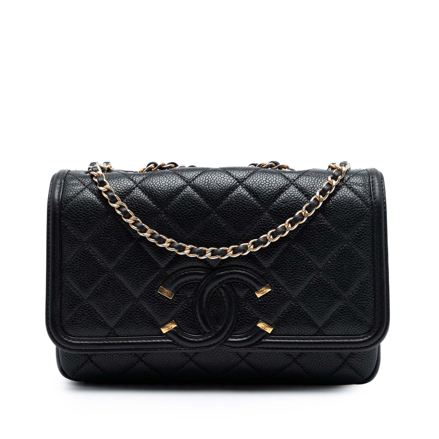 Chanel Small Quilted Caviar CC Filigree Flap