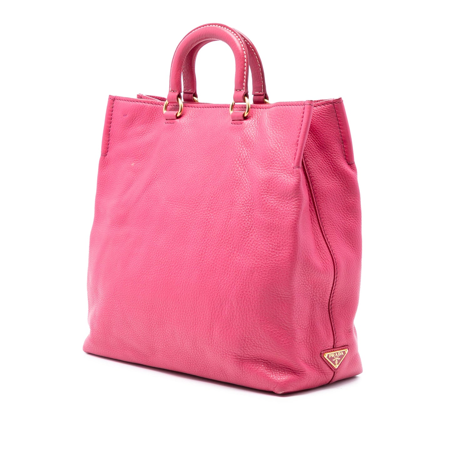 Prada Vitello Daino Embossed Canapa Logo Open Convertible Tote
