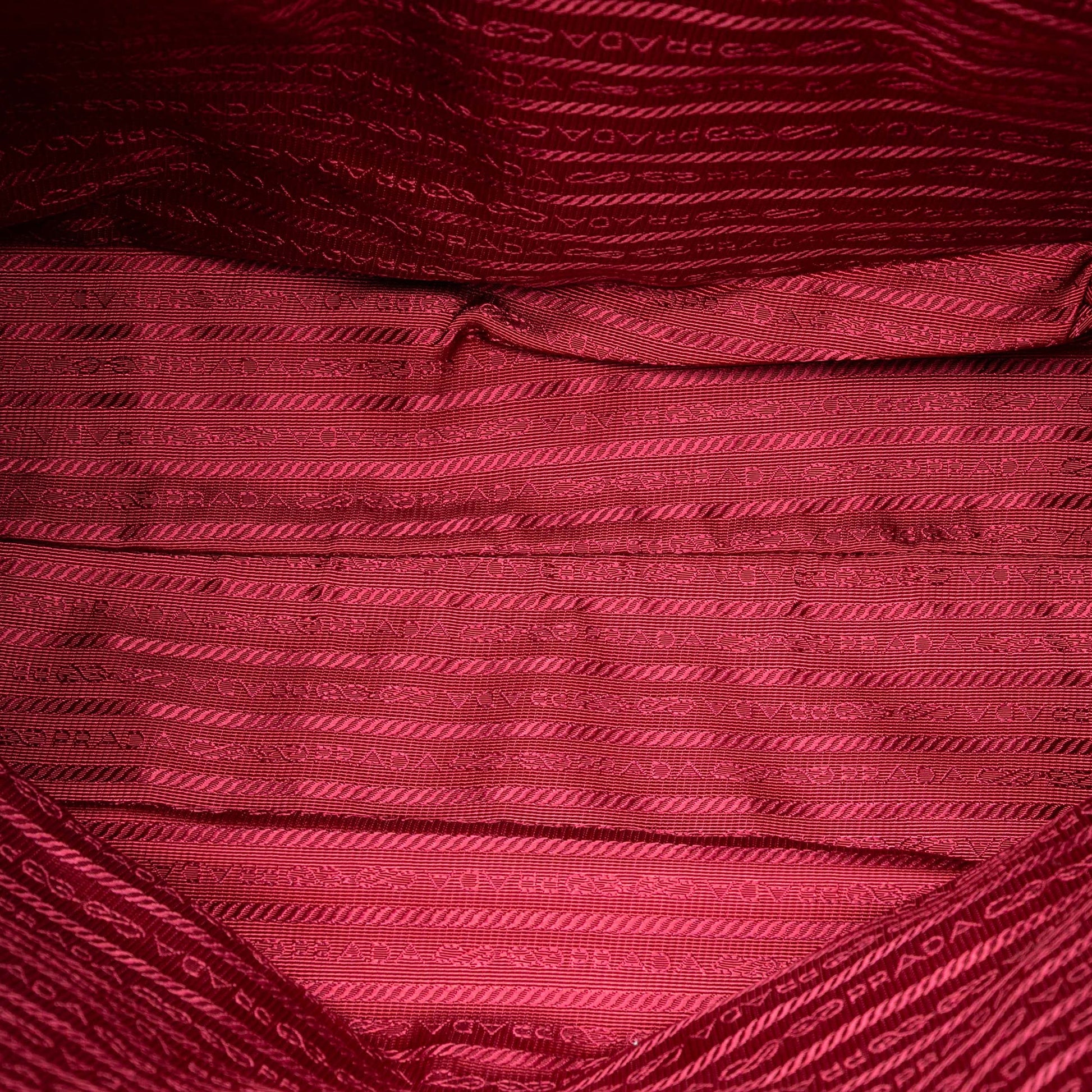 Prada Vitello Daino Embossed Canapa Logo Open Convertible Tote