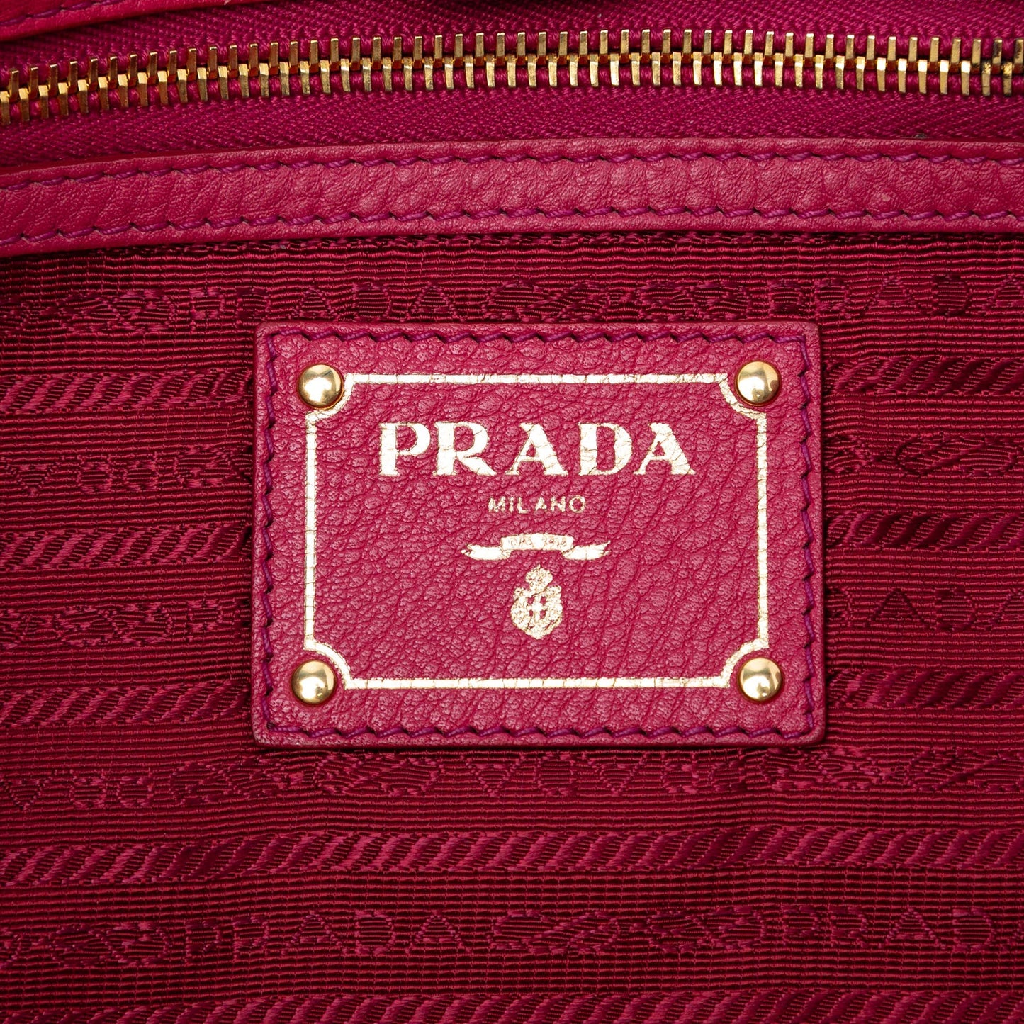 Prada Vitello Daino Embossed Canapa Logo Open Convertible Tote
