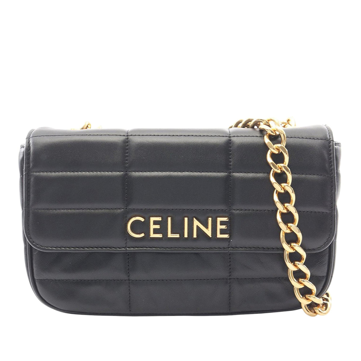 Celine Matelasse Goatskin Monochrome Chain Shoulder Bag
