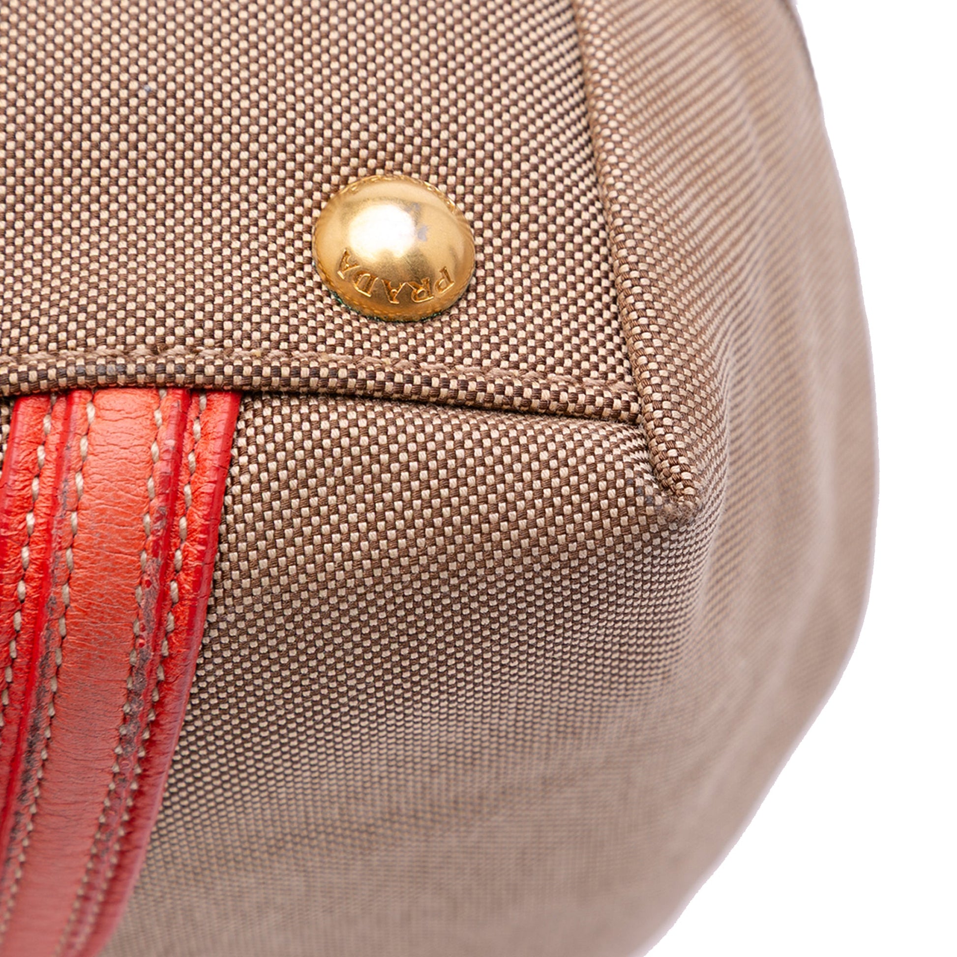 Prada Canvas Canapa Logo Bow Satchel