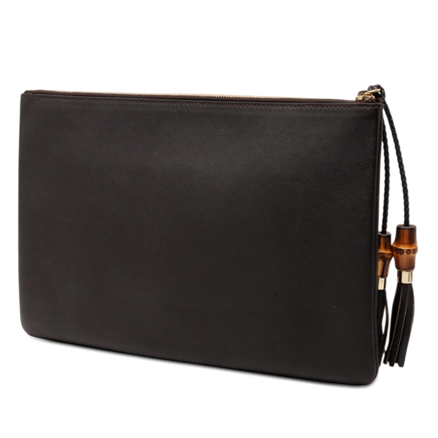 Gucci Calfskin Bamboo Tassel Clutch