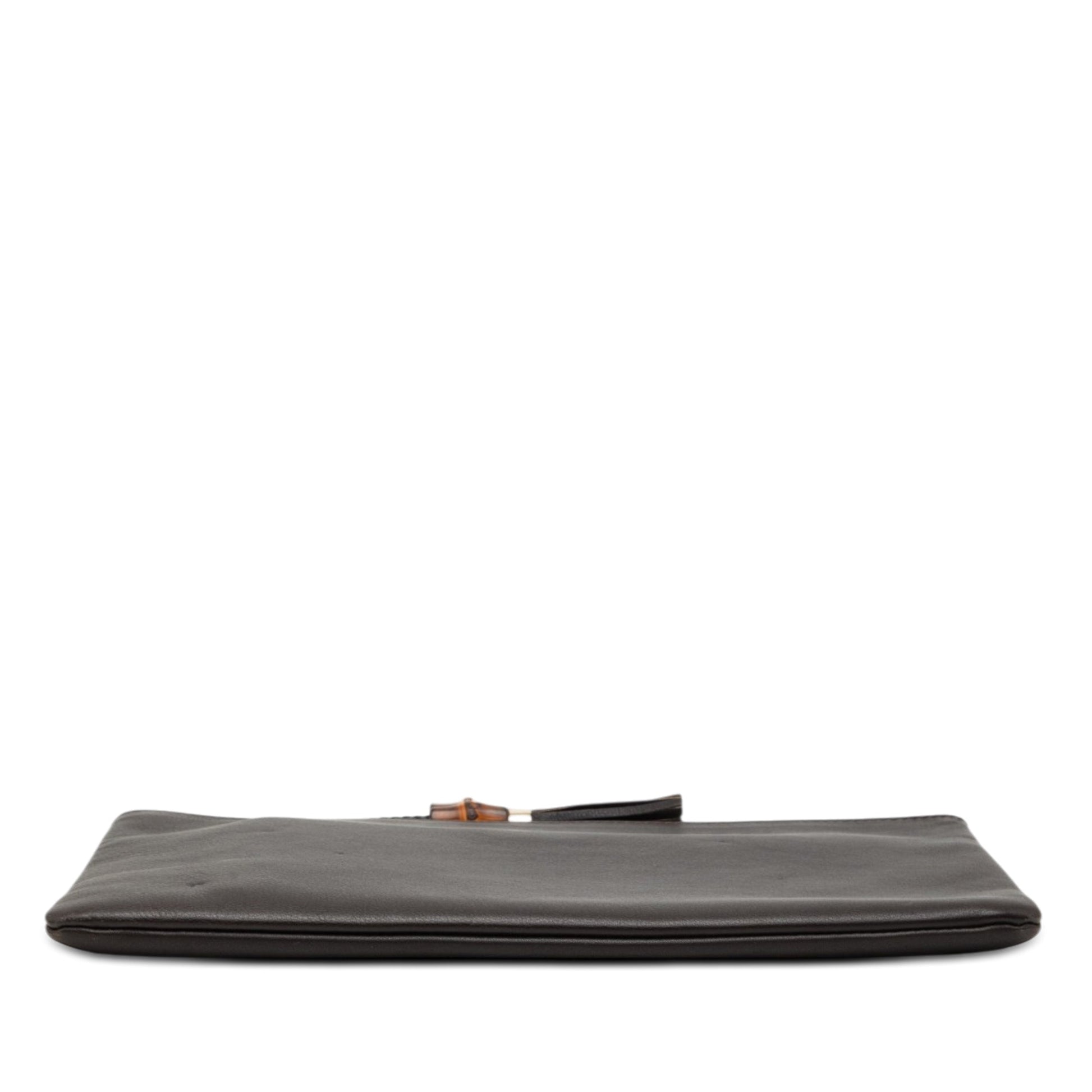 Gucci Calfskin Bamboo Tassel Clutch
