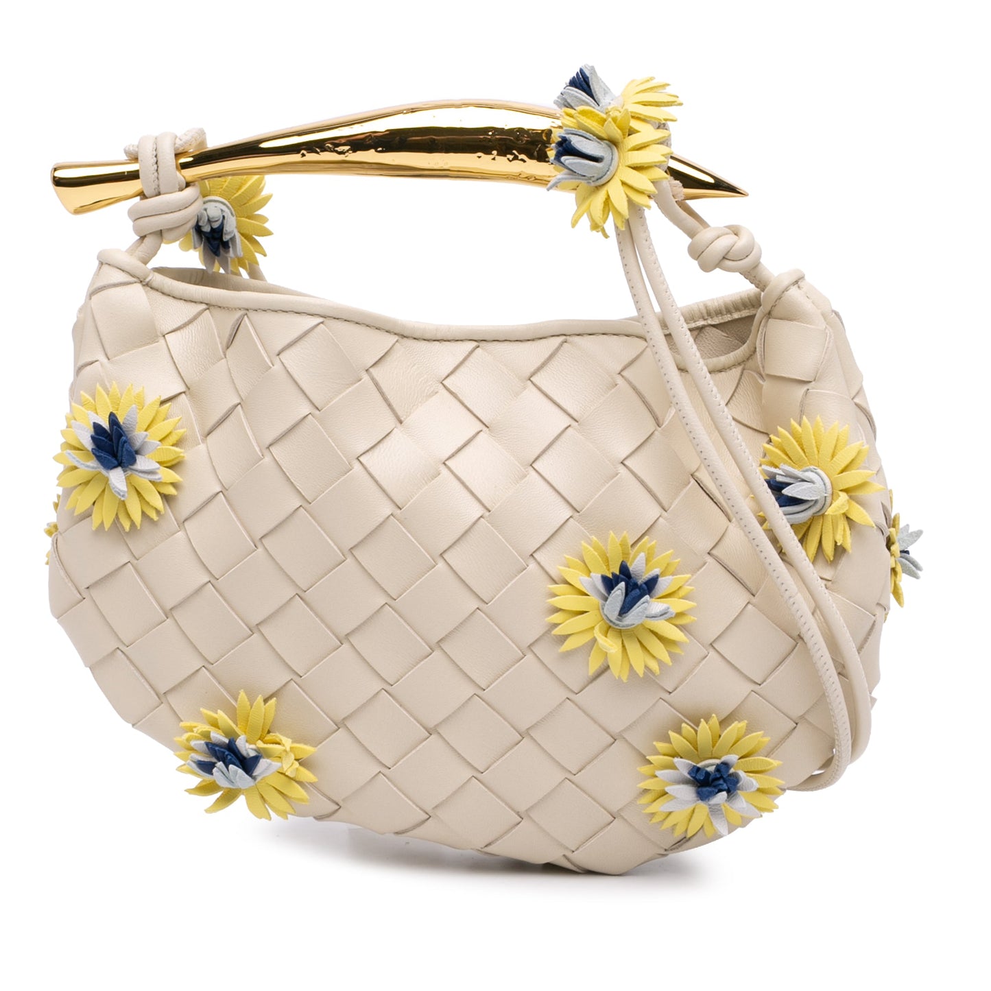 Bottega Veneta Baby Lambskin Intrecciato Floral Sardine