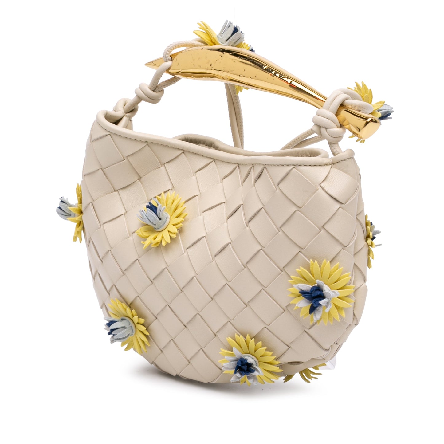 Bottega Veneta Baby Lambskin Intrecciato Floral Sardine