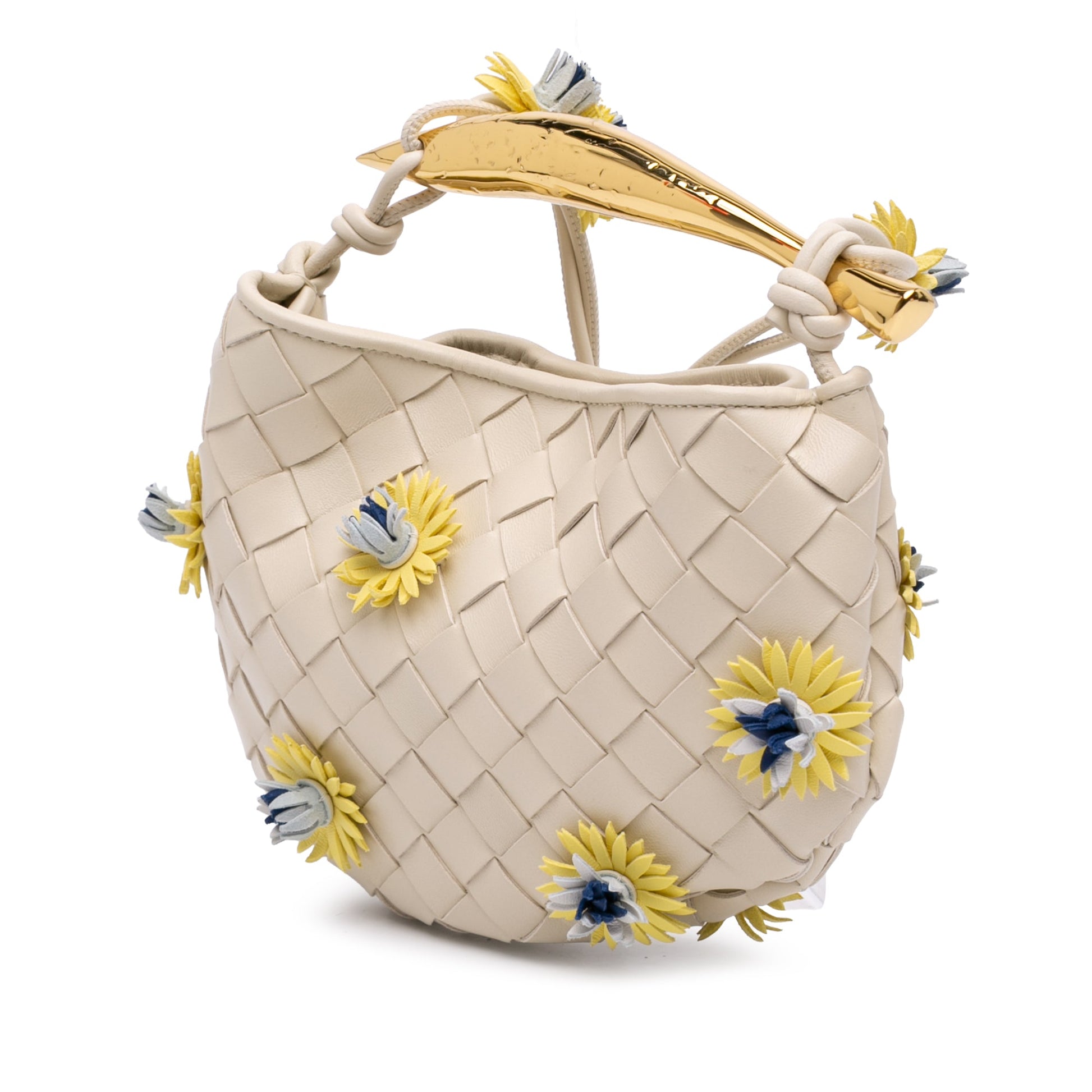 Bottega Veneta Baby Lambskin Intrecciato Floral Sardine