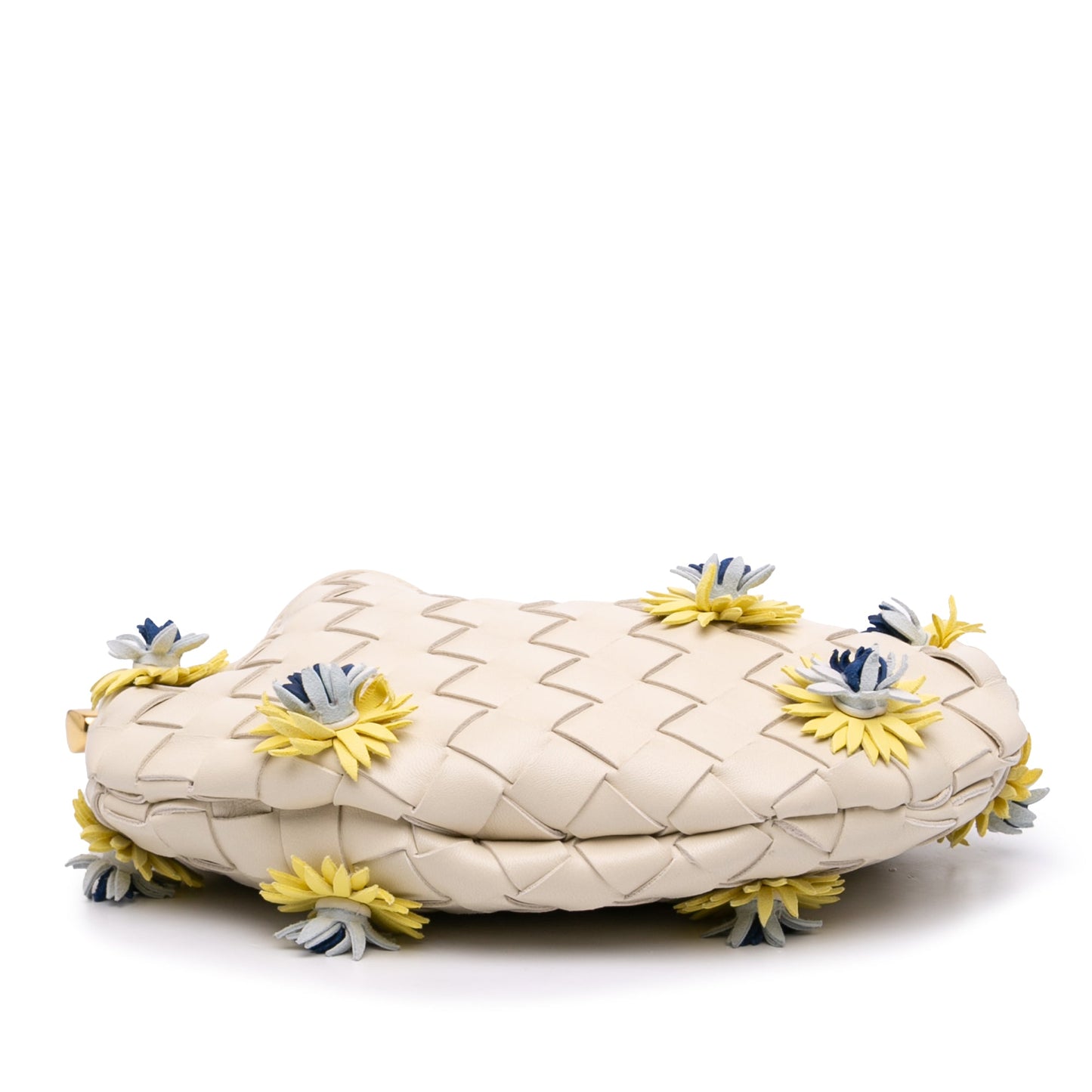 Bottega Veneta Baby Lambskin Intrecciato Floral Sardine