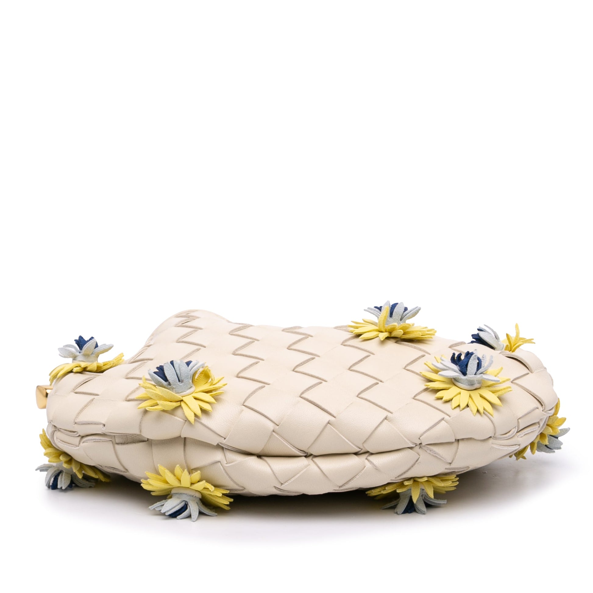 Bottega Veneta Baby Lambskin Intrecciato Floral Sardine
