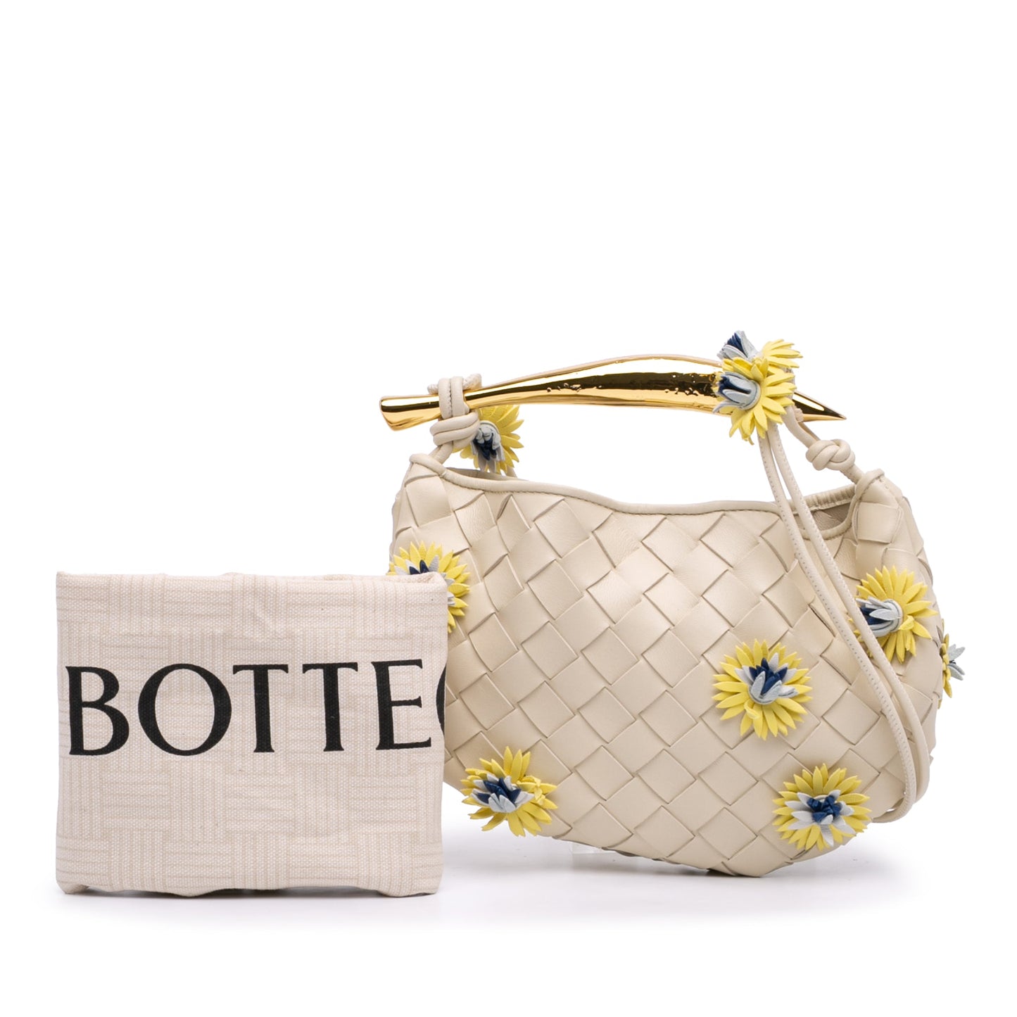 Bottega Veneta Baby Lambskin Intrecciato Floral Sardine