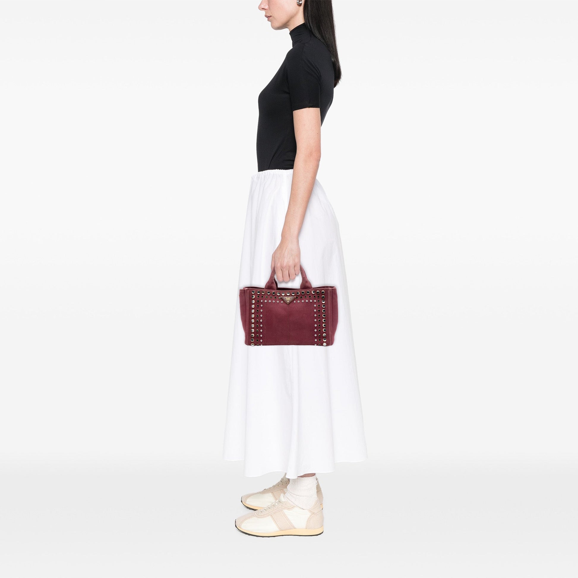 Prada Small Canvas Canapa Bijoux Satchel