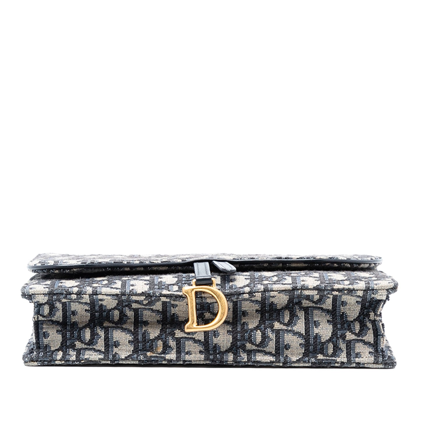 Oblique Canvas Saddle Wallet On Chain