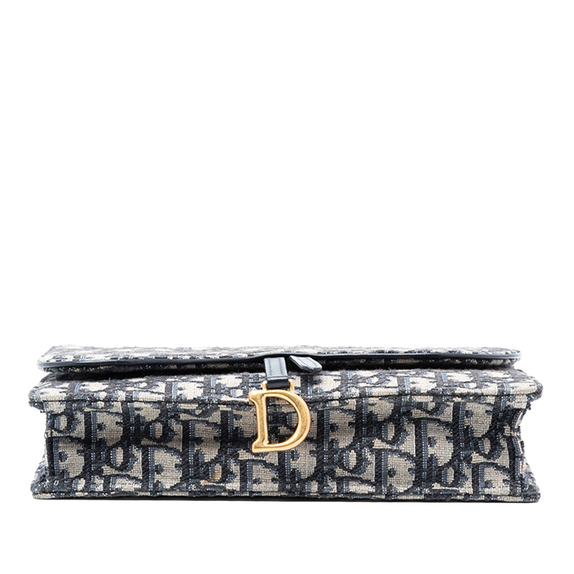 Oblique Canvas Saddle Wallet On Chain