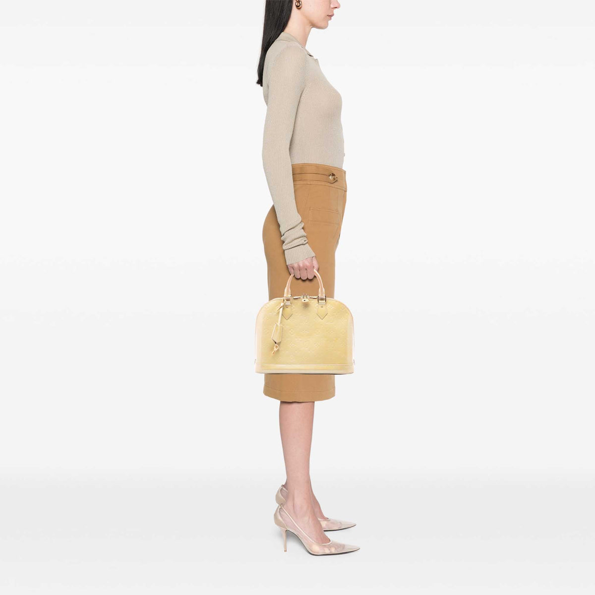 Louis Vuitton Monogram Vernis Alma PM — Beige