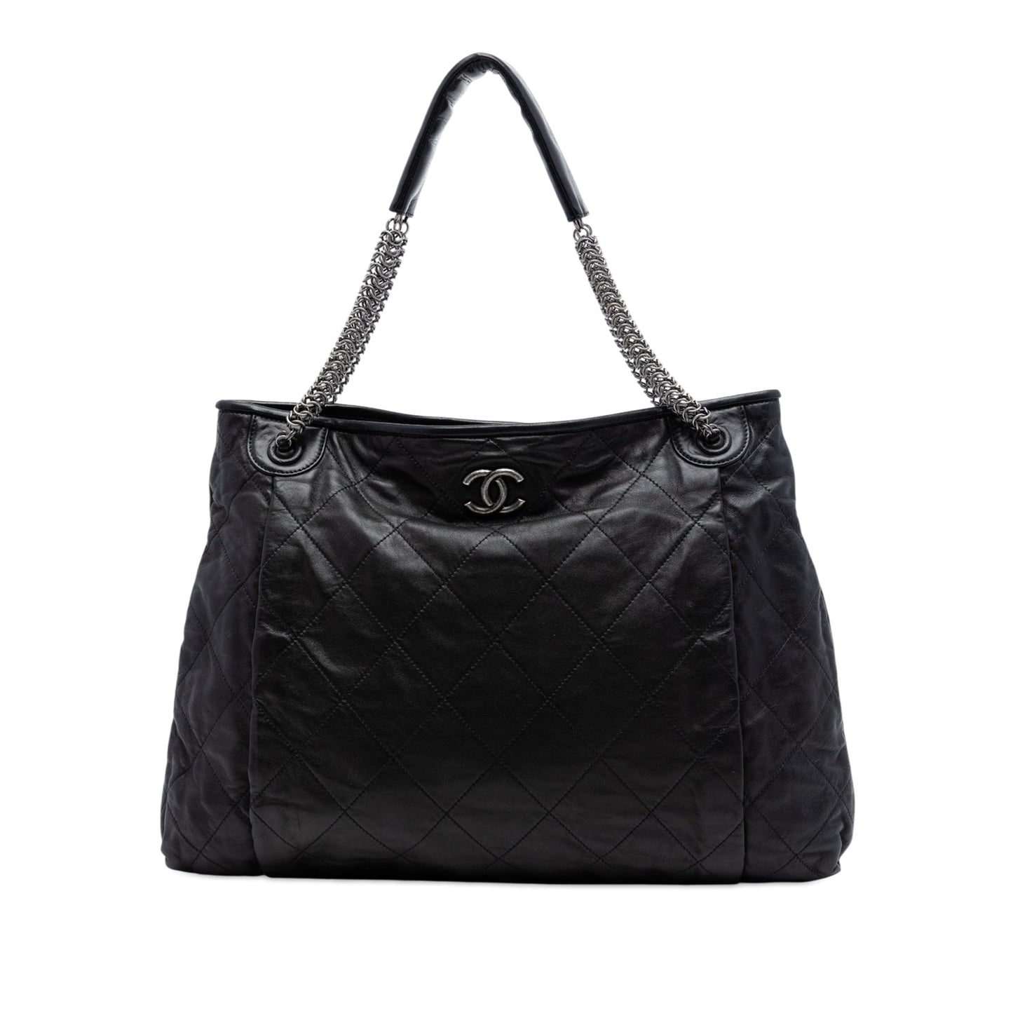 Chanel CC Quilted Lambskin Chain Shopping Tote