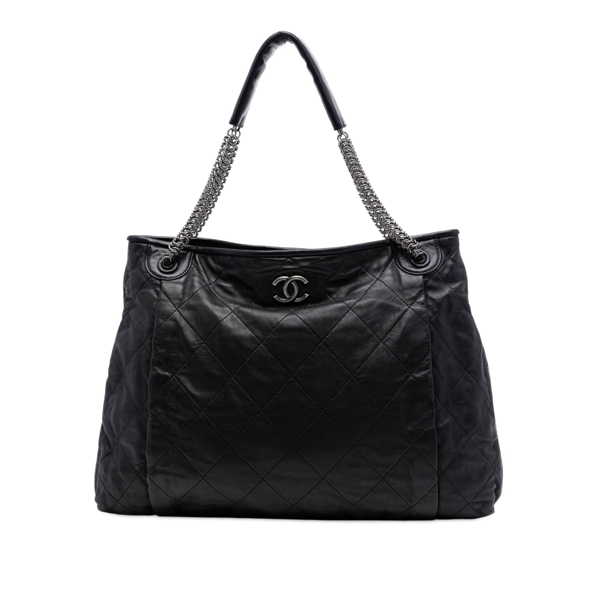 Chanel CC Quilted Lambskin Chain Shopping Tote