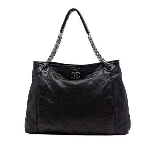 Chanel CC Quilted Lambskin Chain Shopping Tote