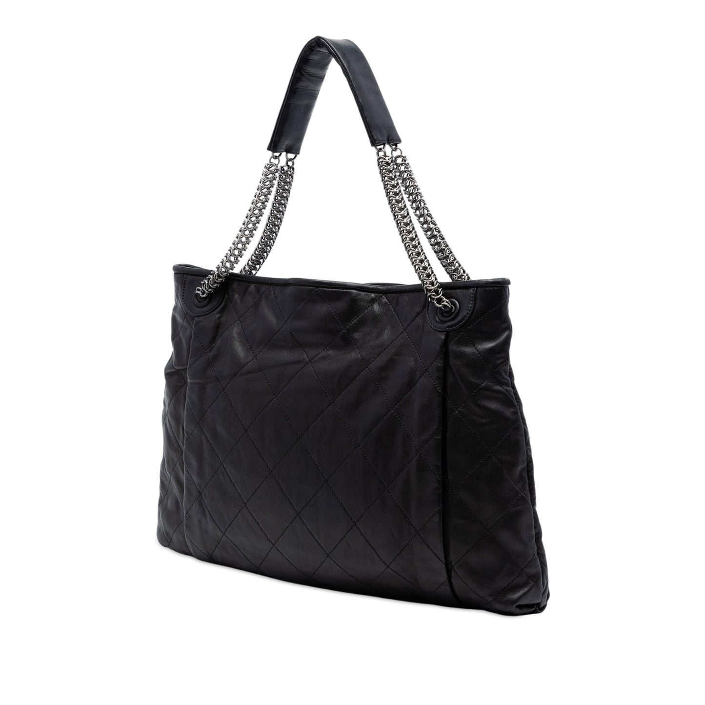 Chanel CC Quilted Lambskin Chain Shopping Tote
