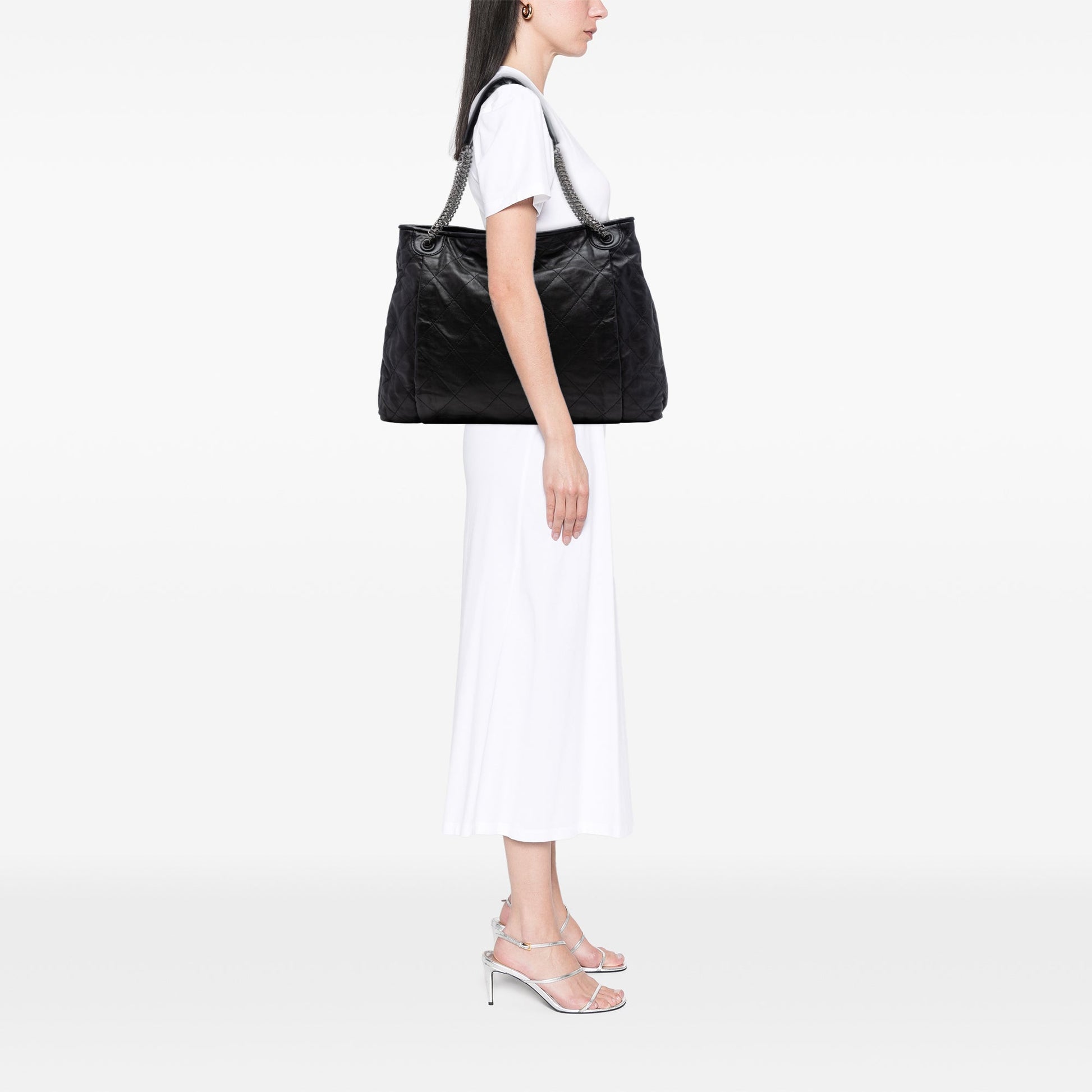 Chanel CC Quilted Lambskin Chain Shopping Tote