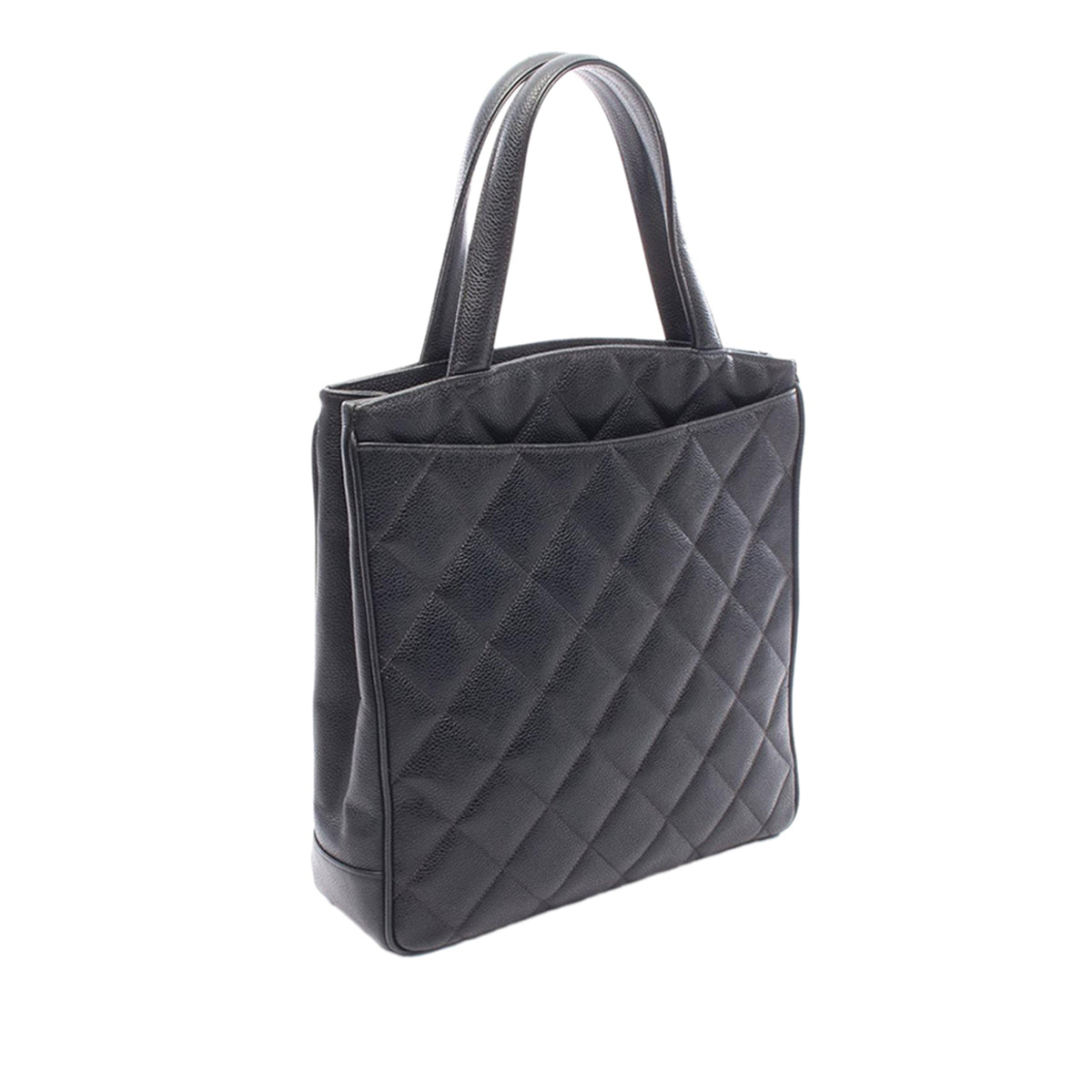 Chanel CC Quilted Caviar Tote — Black