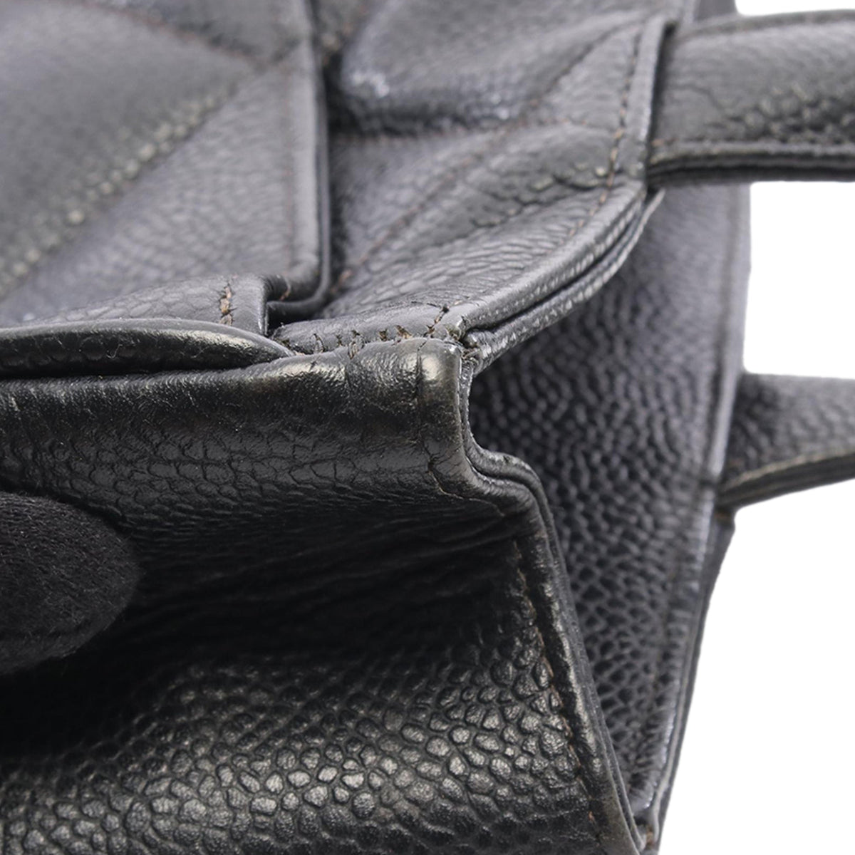 Chanel CC Quilted Caviar Tote — Black